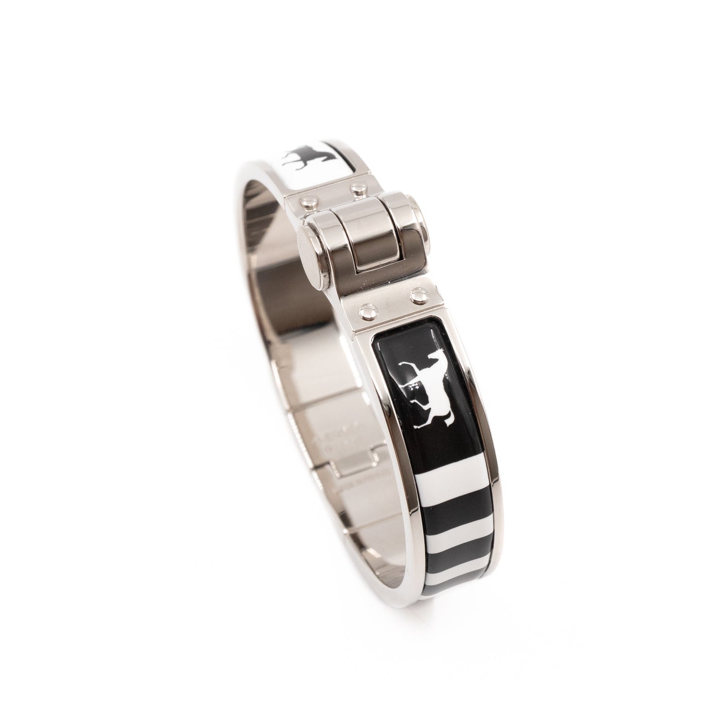 Enamel Hinged Bracelet Positif Negatif