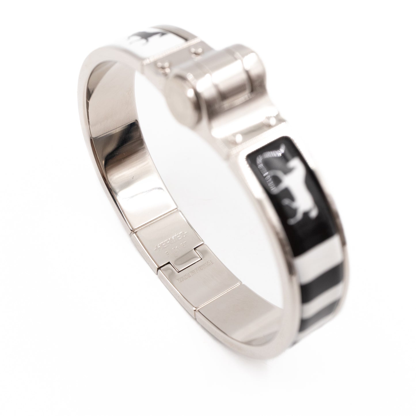 Enamel Hinged Bracelet Positif Negatif