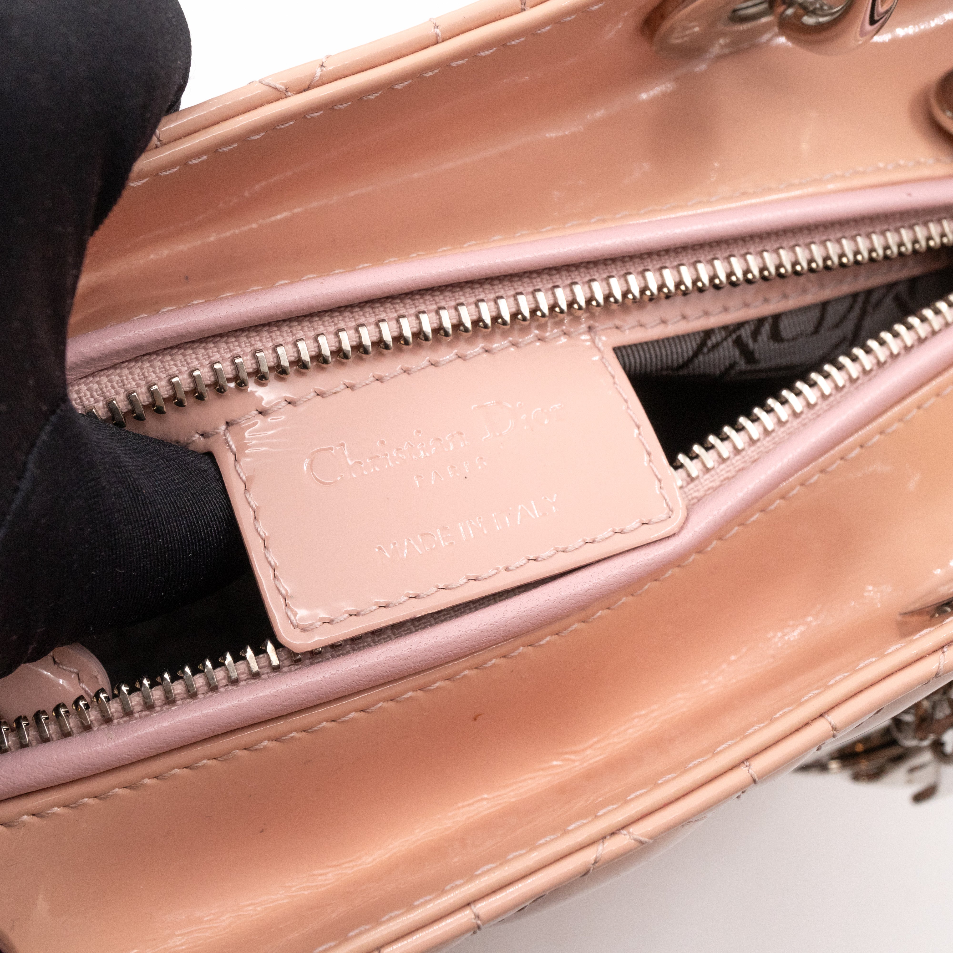 Lady Dior Medium Light Pink Patent Leather