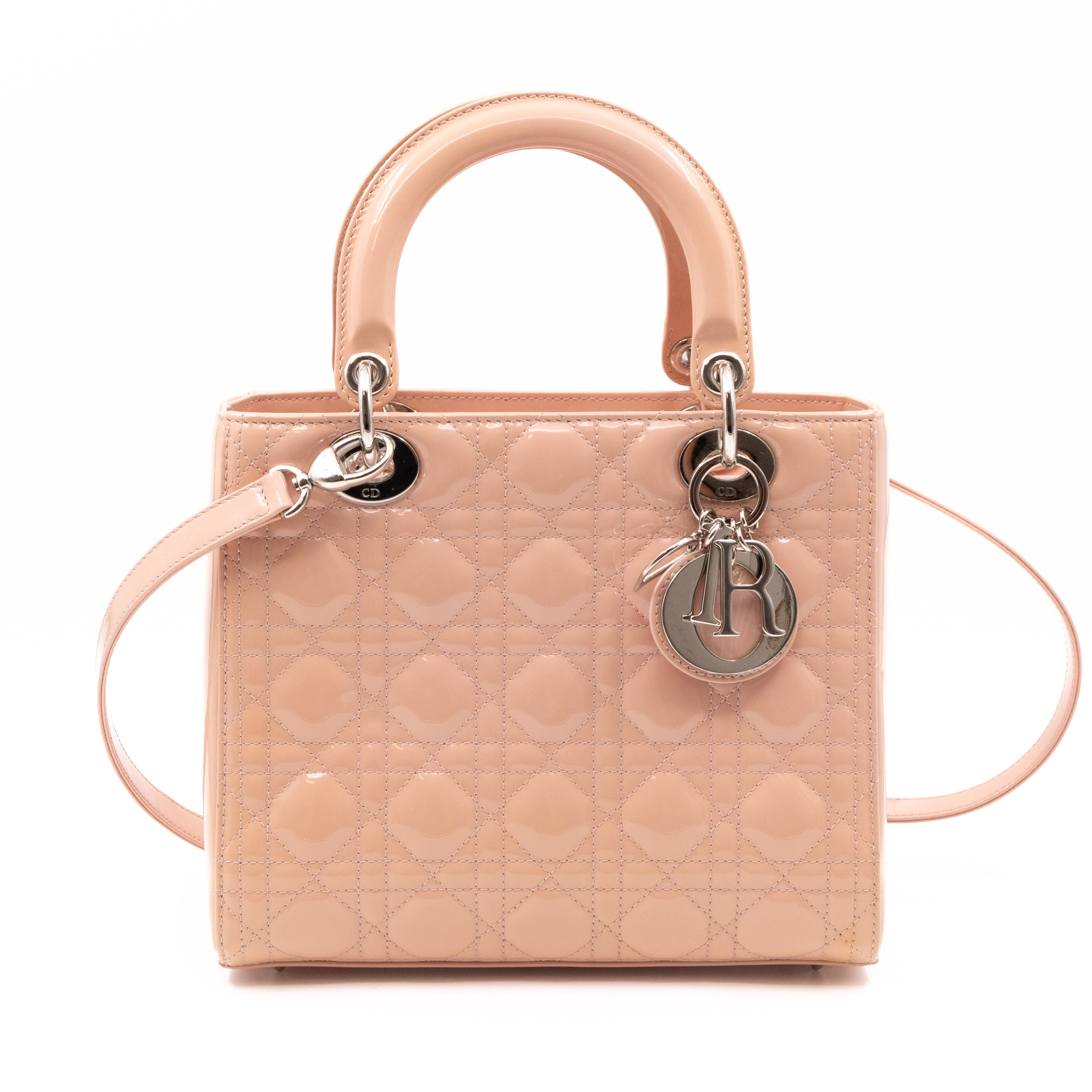 Lady Dior Medium Light Pink Patent Leather