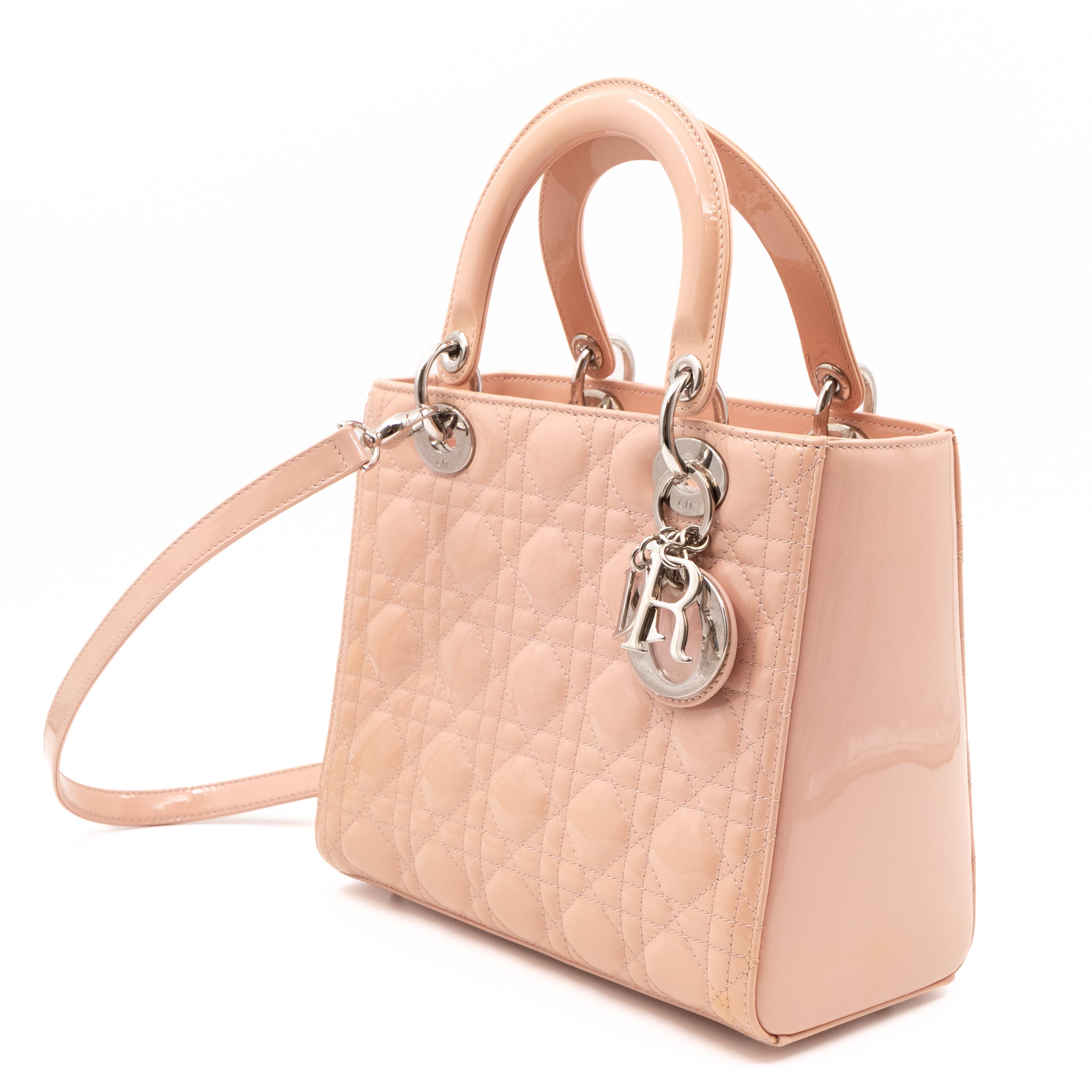 Lady Dior Medium Light Pink Patent Leather