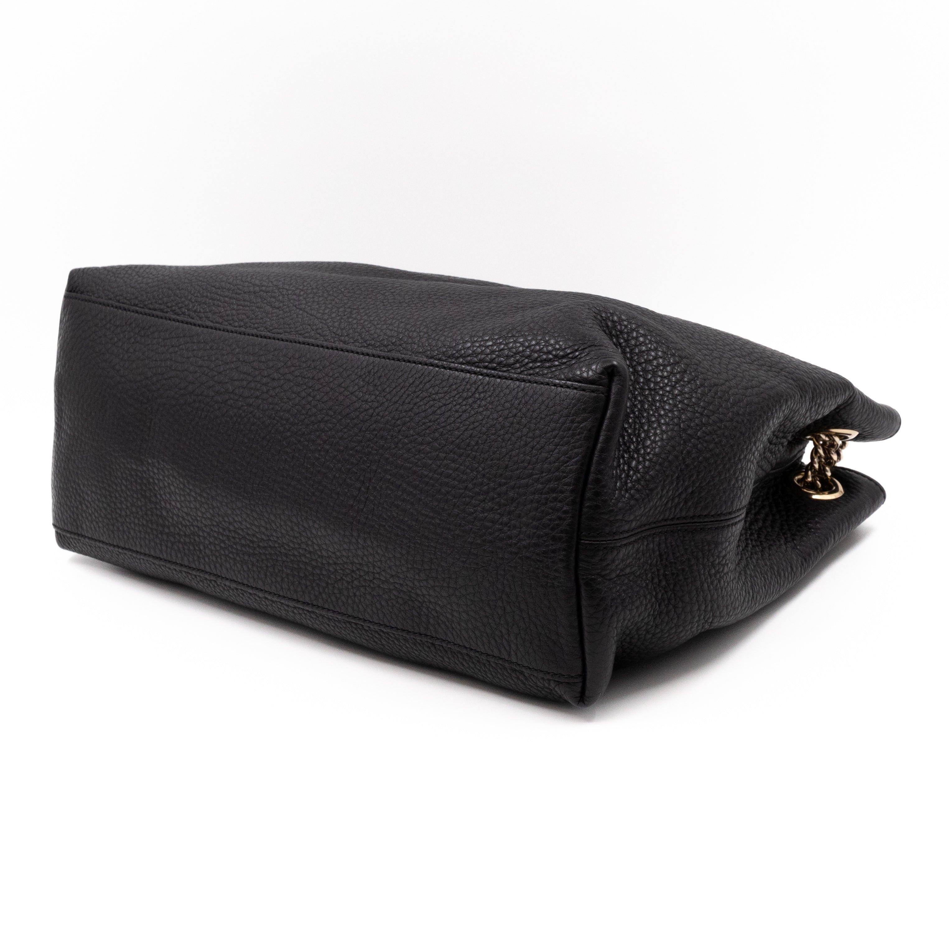 Soho Tassel Chain Tote Black Leather