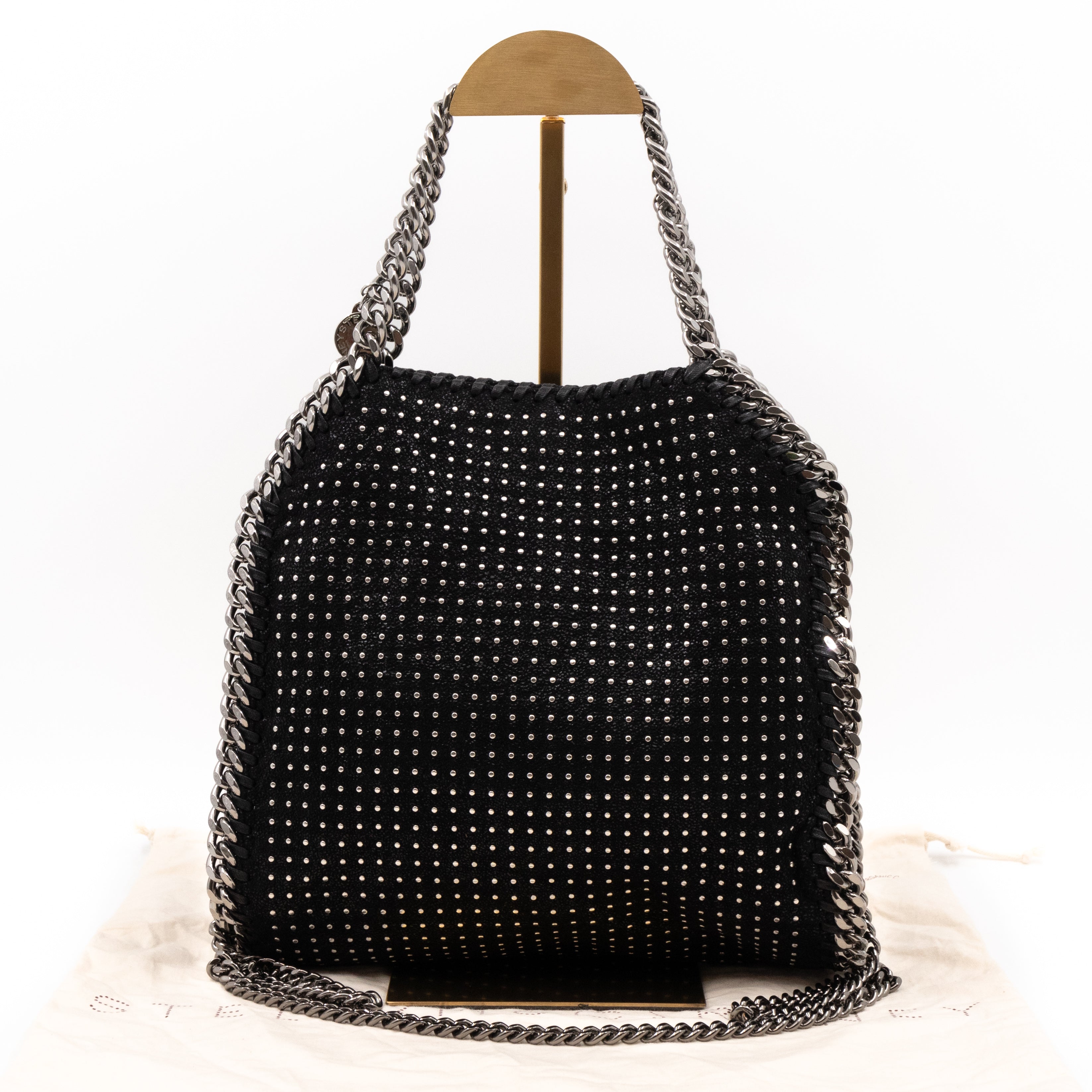 Falabella Mini Fold Over Tote Studded Black