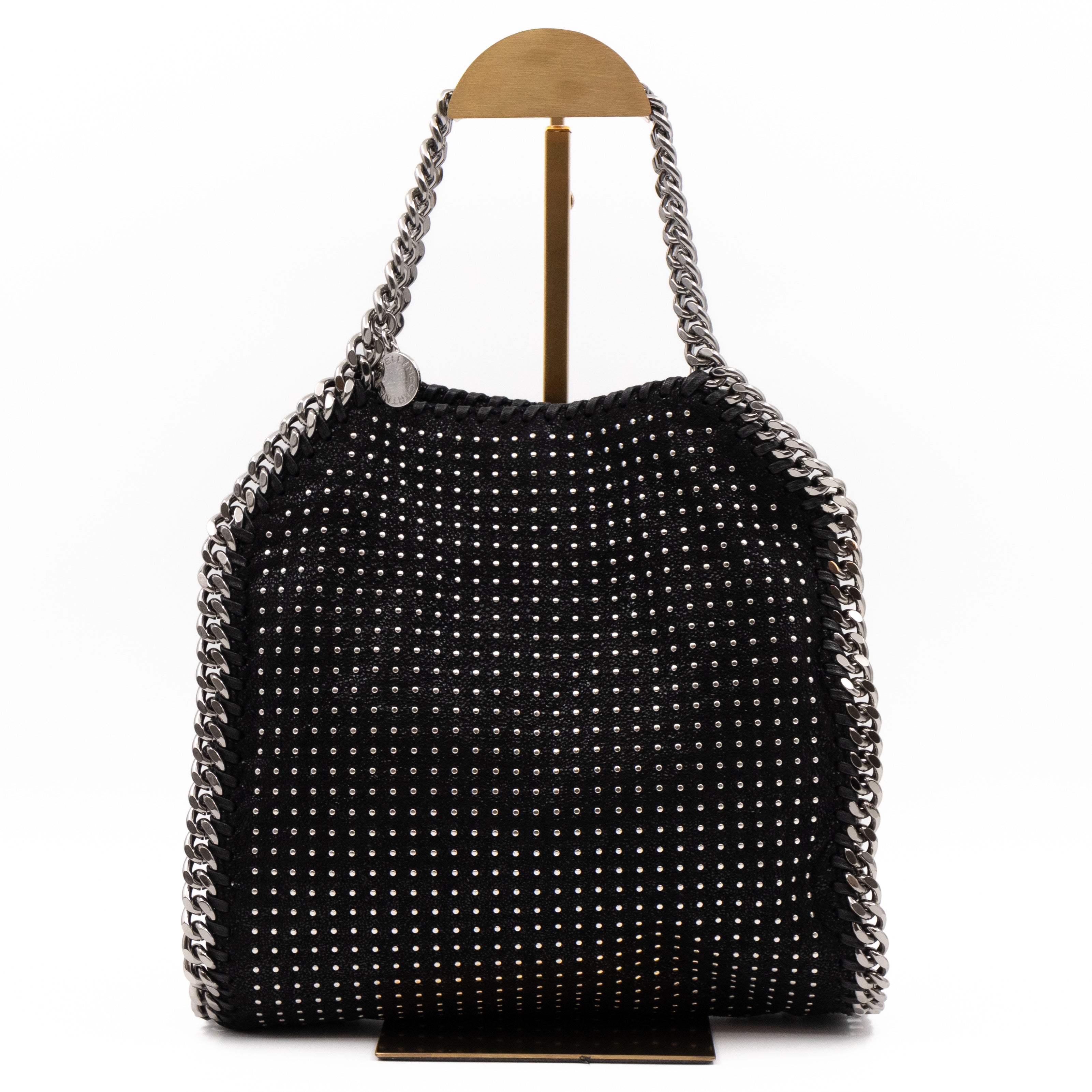 Falabella Mini Fold Over Tote Studded Black