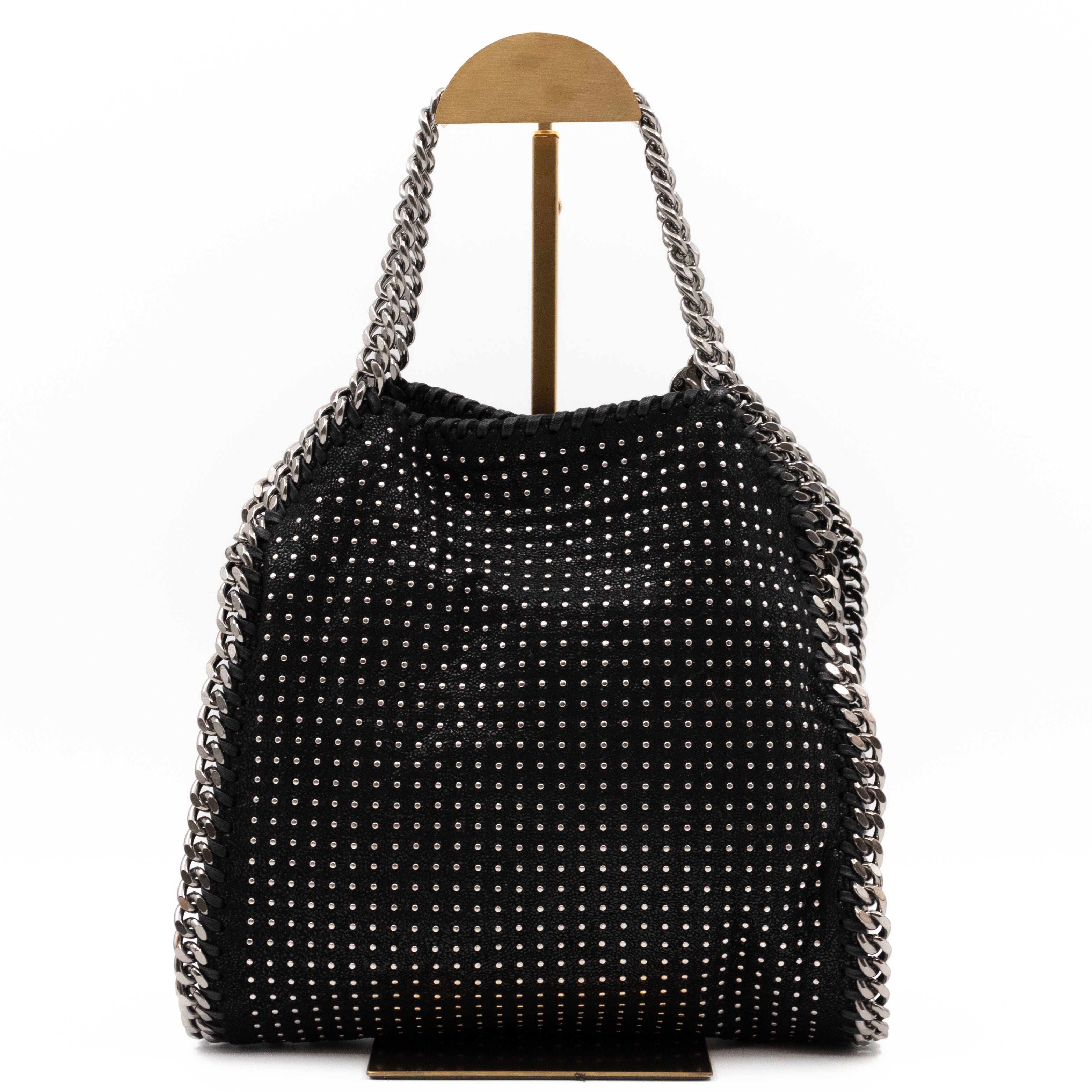 Falabella Mini Fold Over Tote Studded Black
