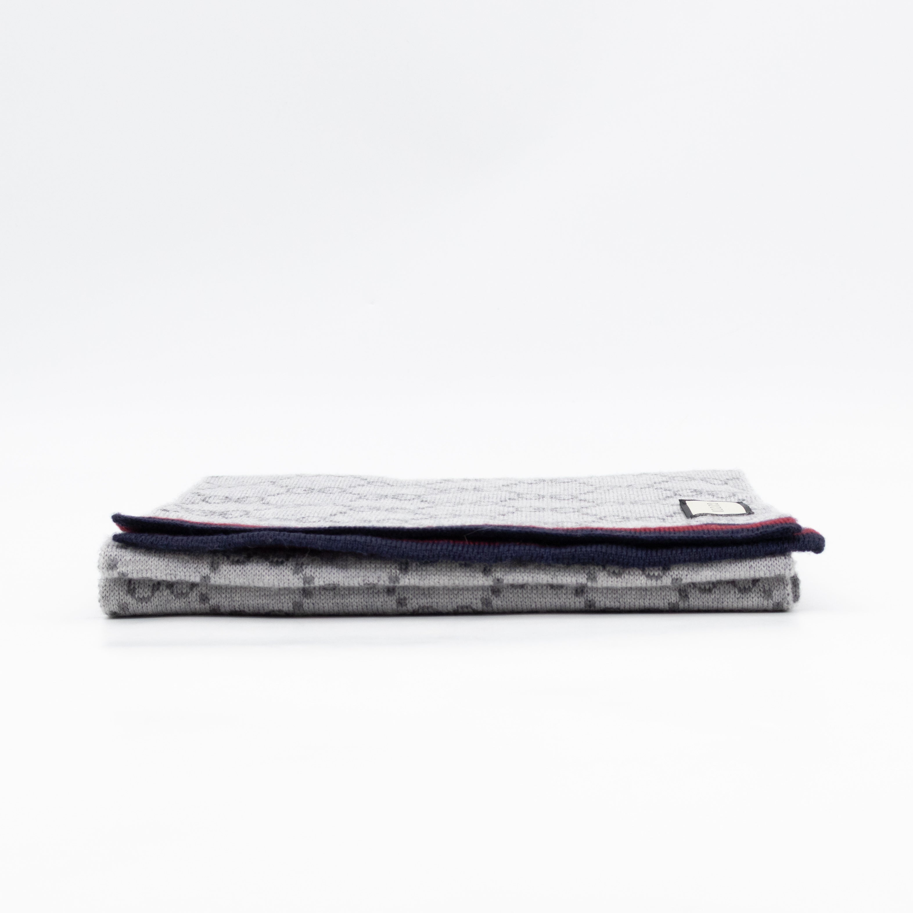 GG Long Wool Scarf Gray