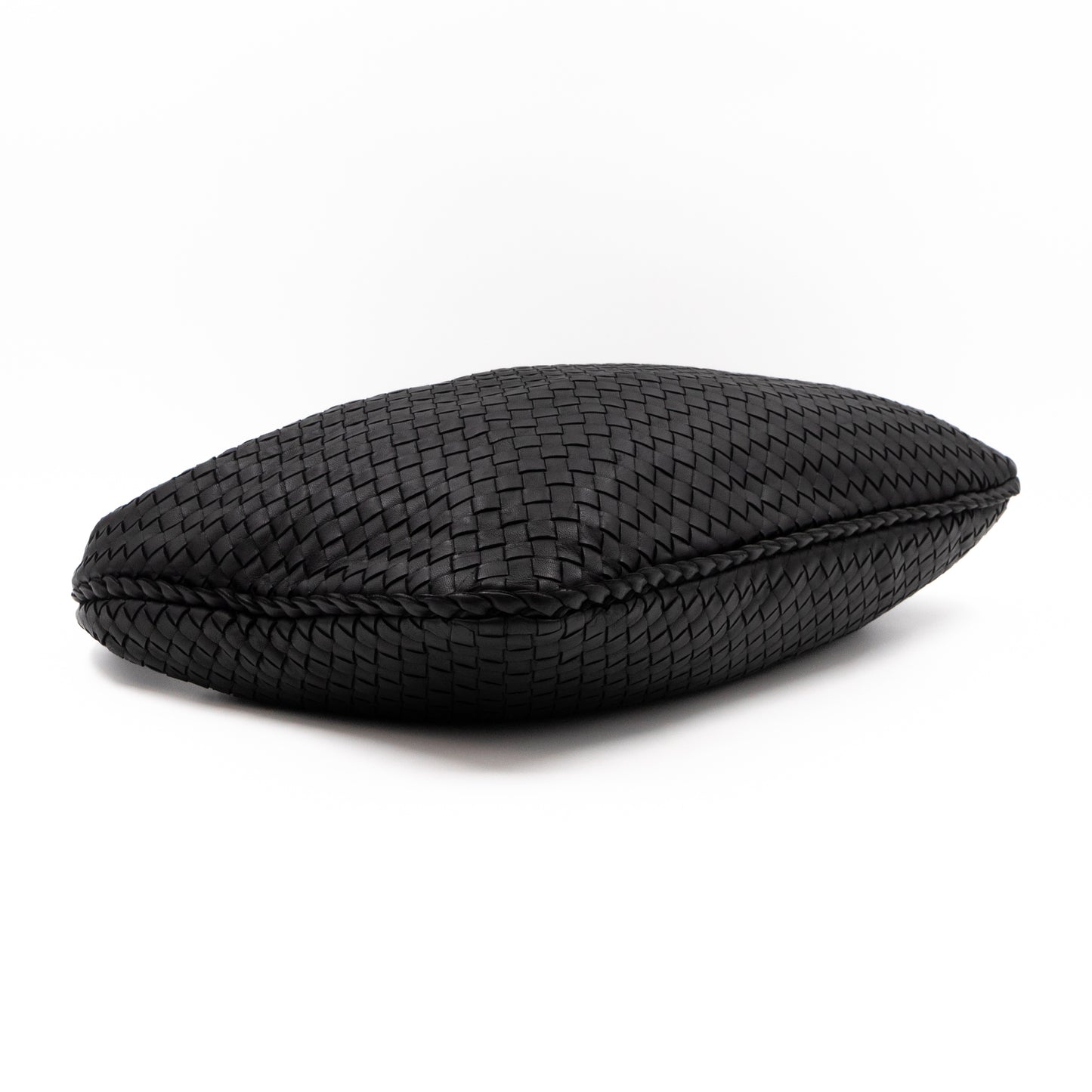 Veneta Hobo Bag Intrecciato Black Leather