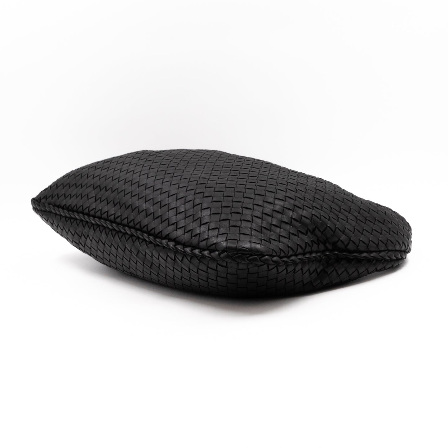 Veneta Hobo Bag Intrecciato Black Leather