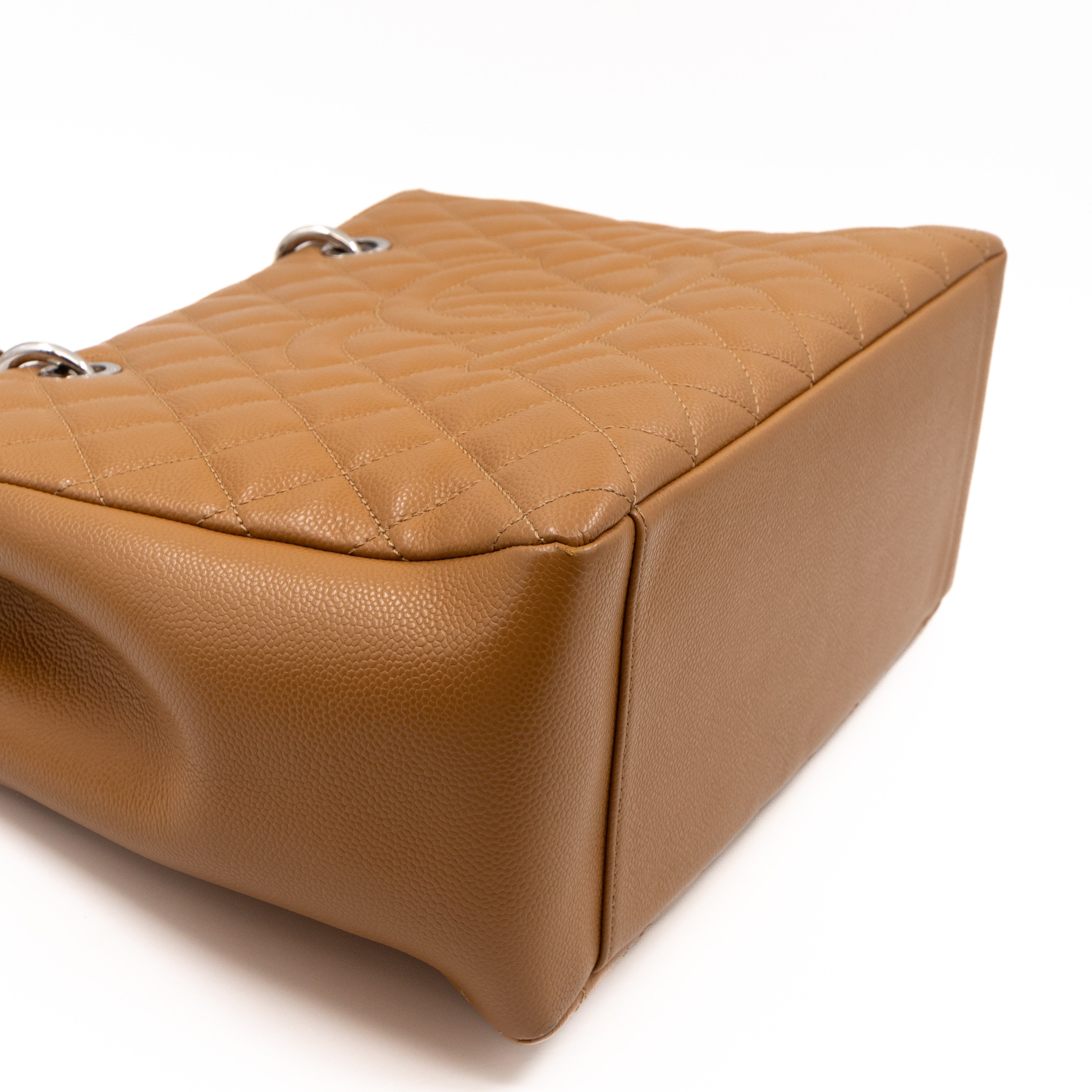 GST Grand Shopping Tote Dark Beige Caviar Silver