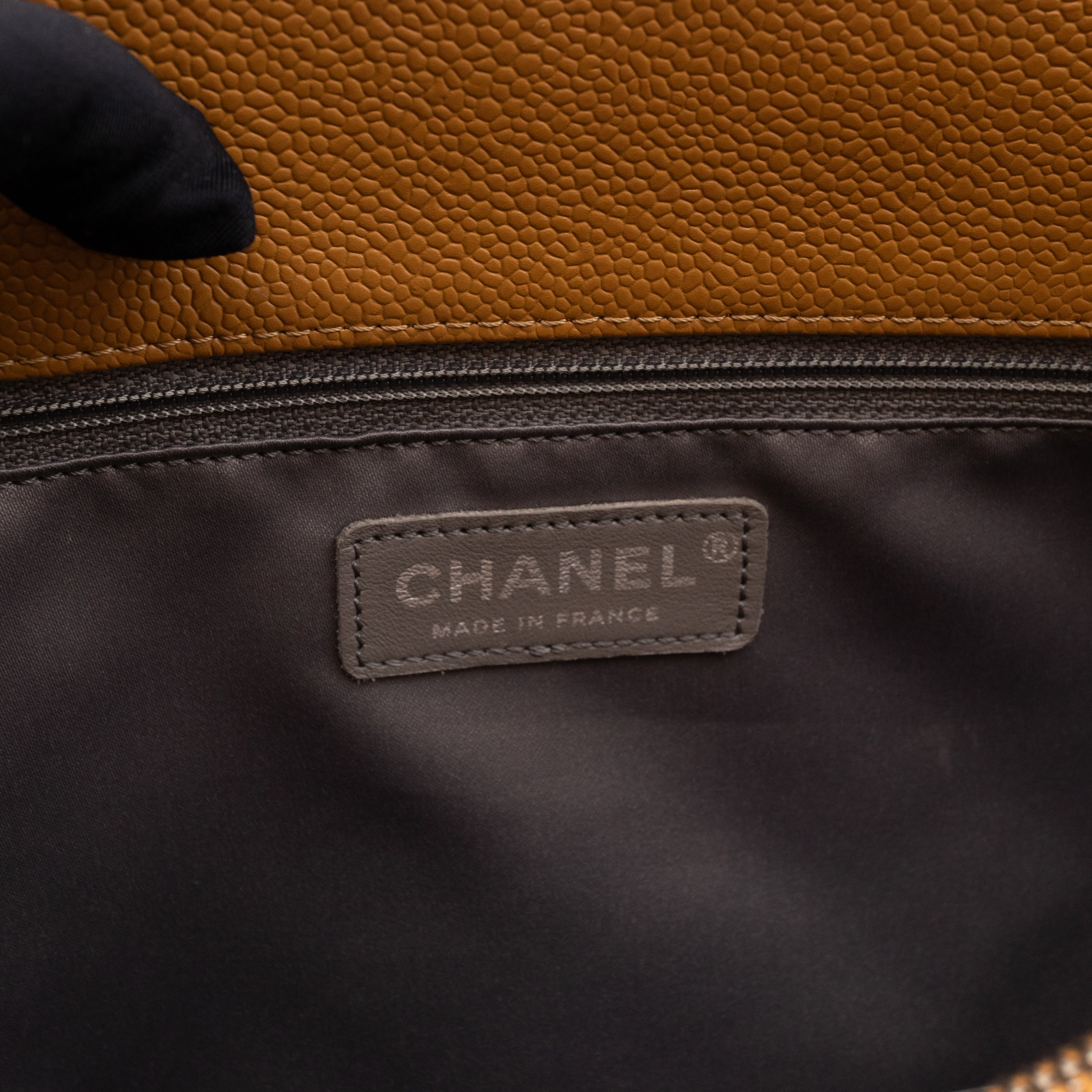 GST Grand Shopping Tote Dark Beige Caviar Silver