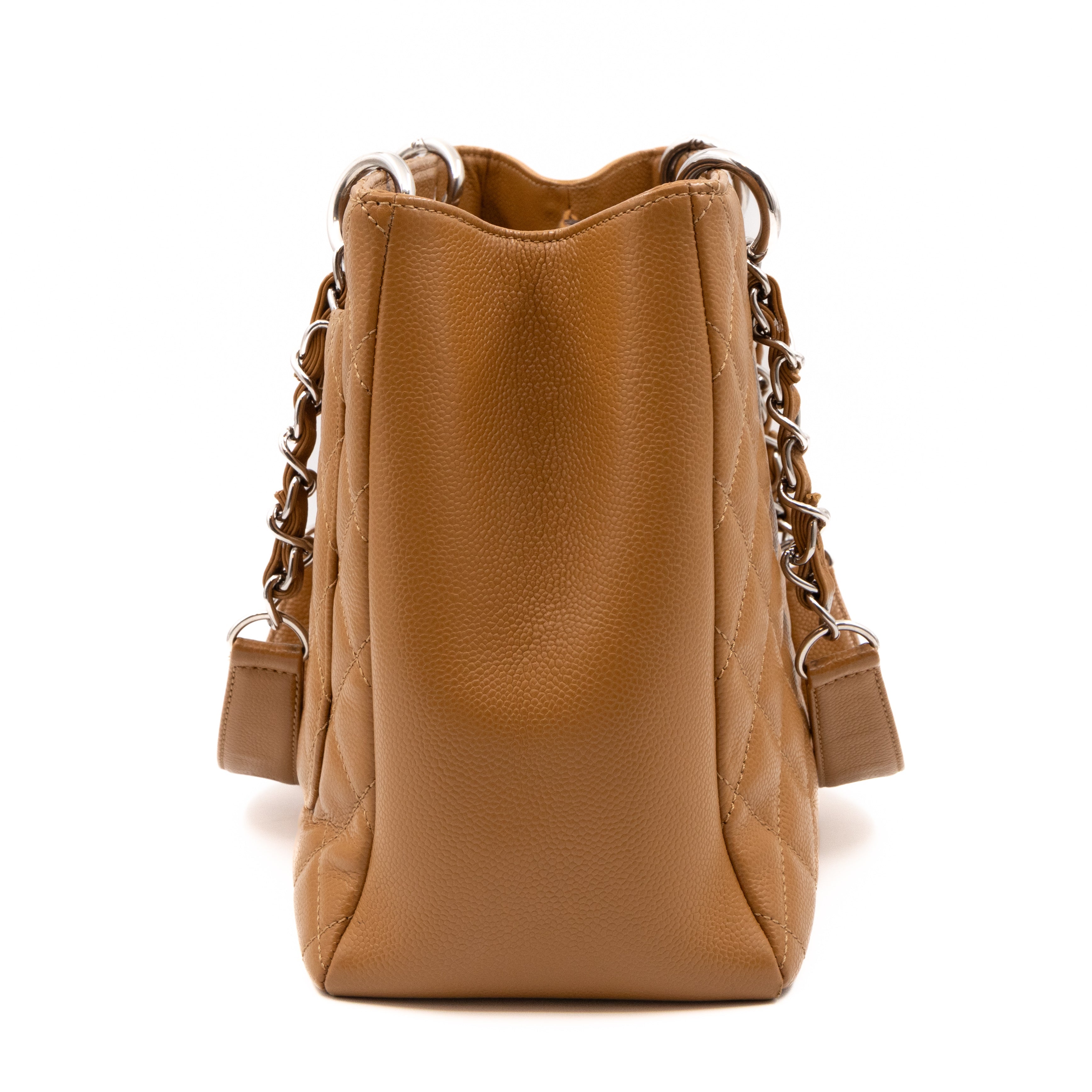 GST Grand Shopping Tote Dark Beige Caviar Silver