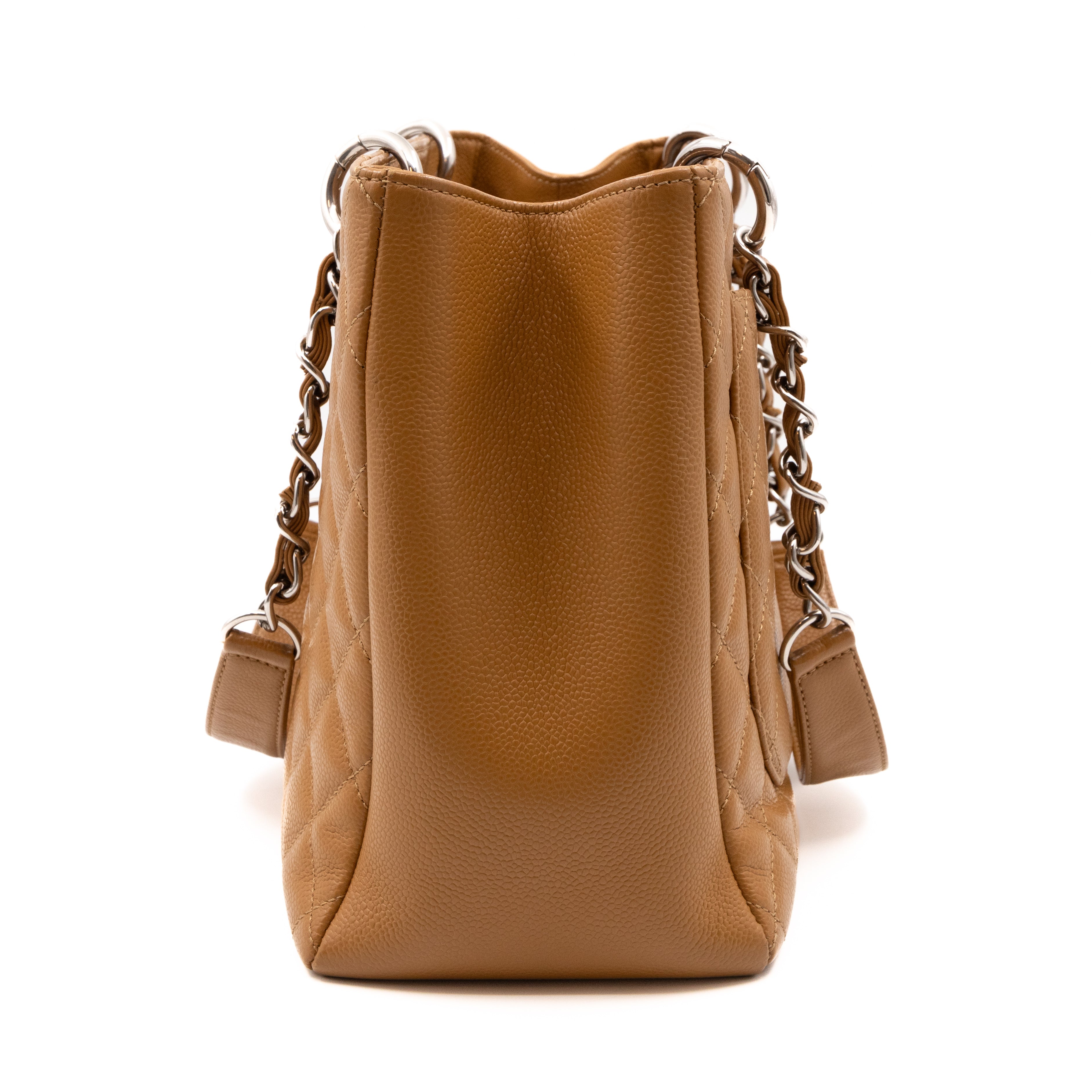 GST Grand Shopping Tote Dark Beige Caviar Silver