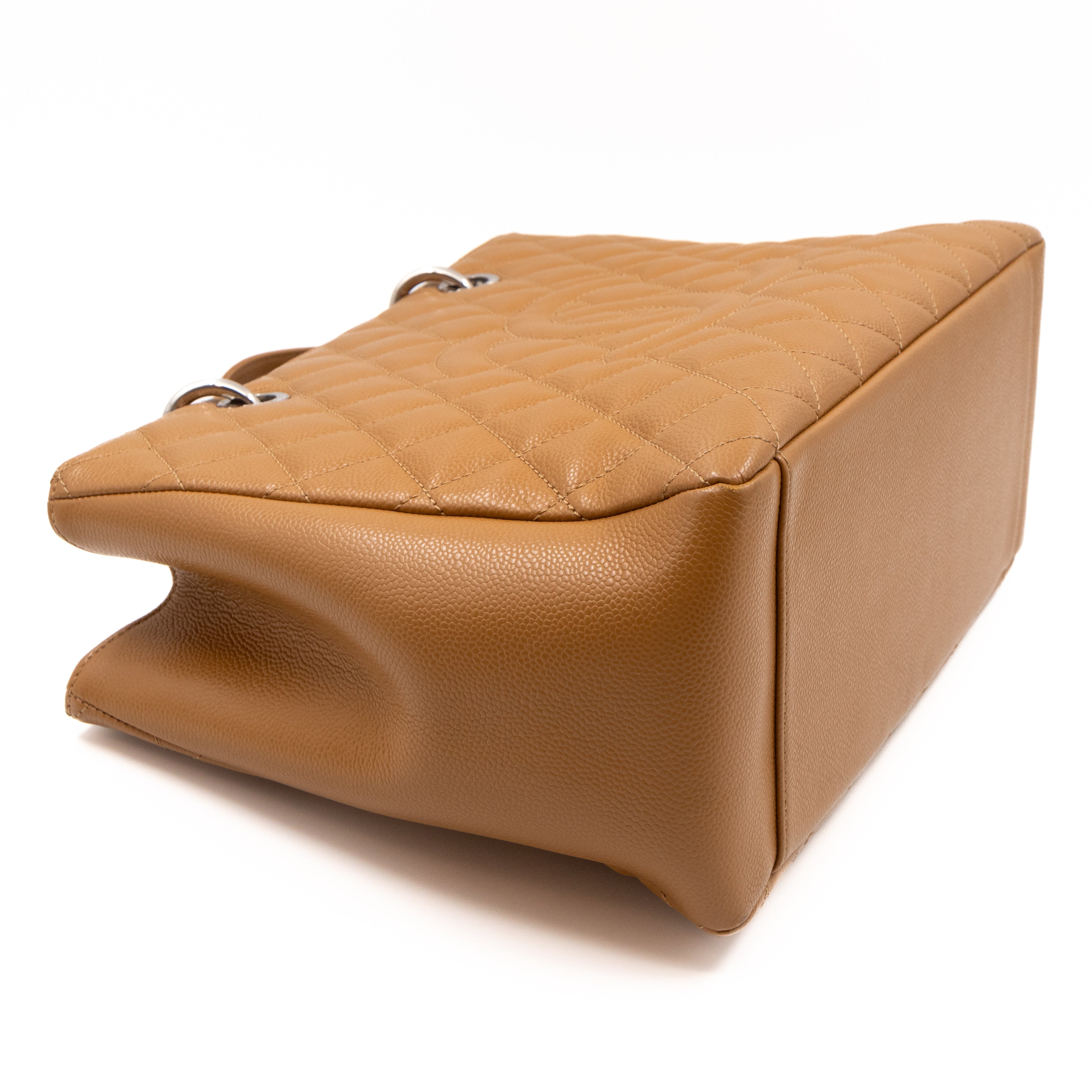 GST Grand Shopping Tote Dark Beige Caviar Silver