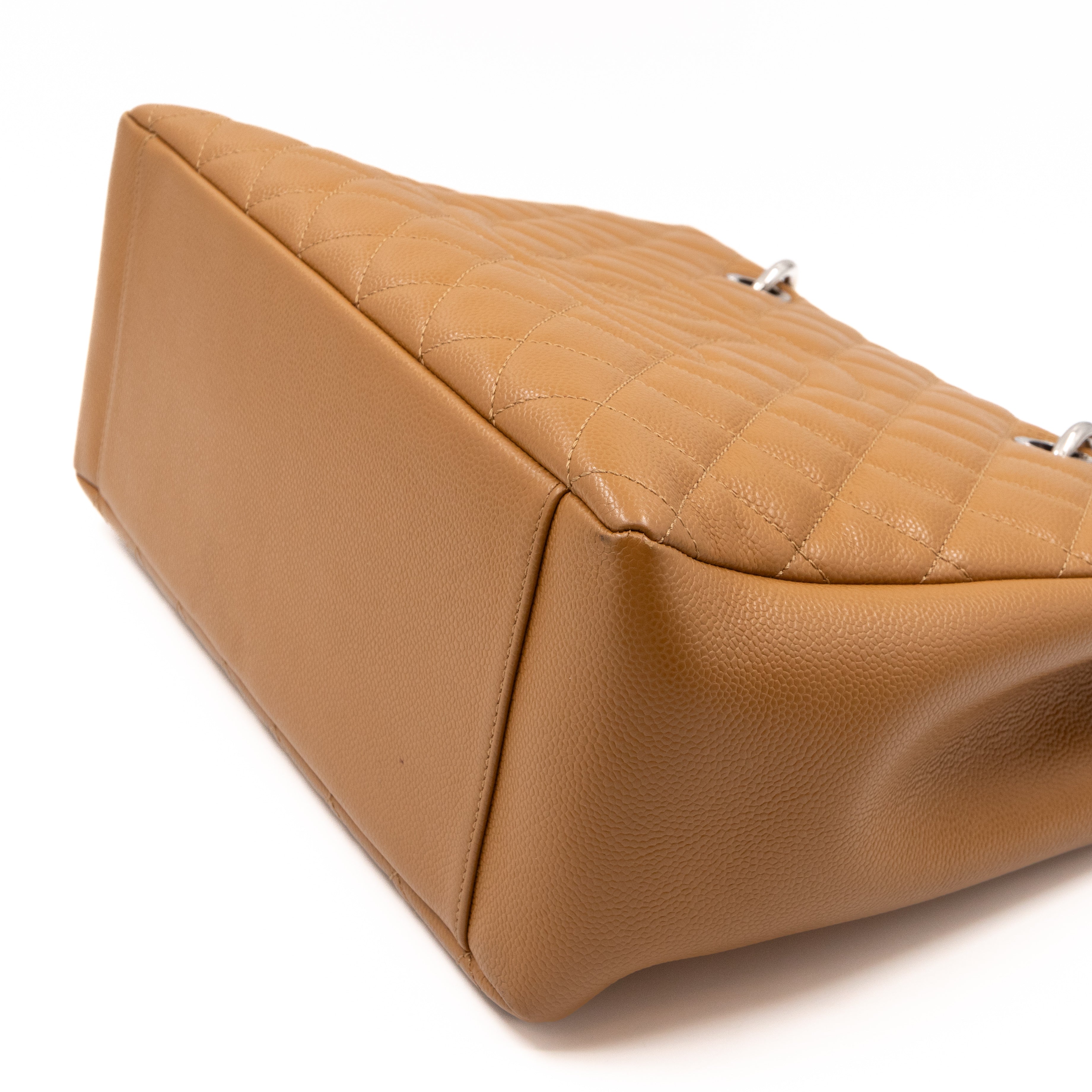 GST Grand Shopping Tote Dark Beige Caviar Silver