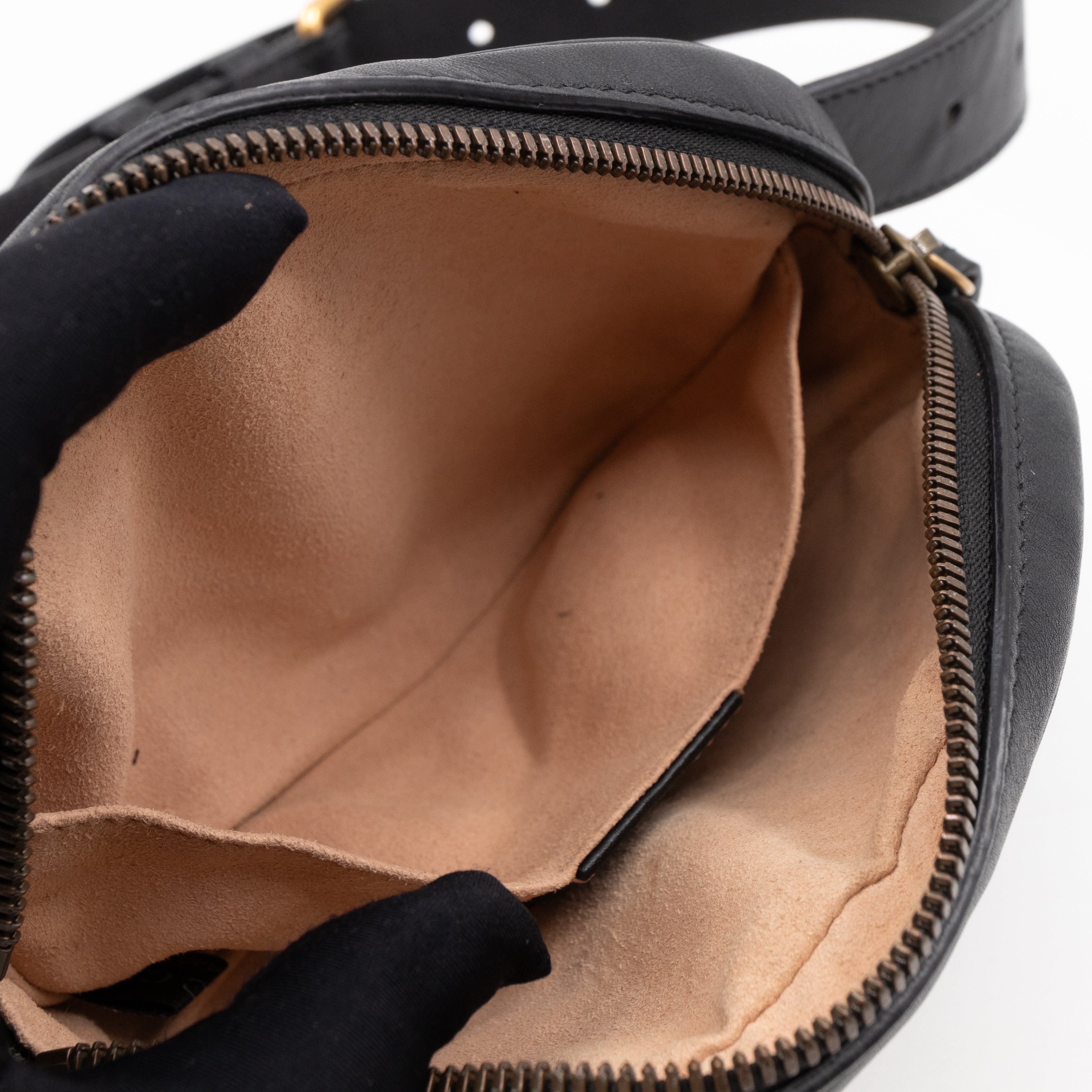 GG Marmont Matelasse Belt Bag Black Leather