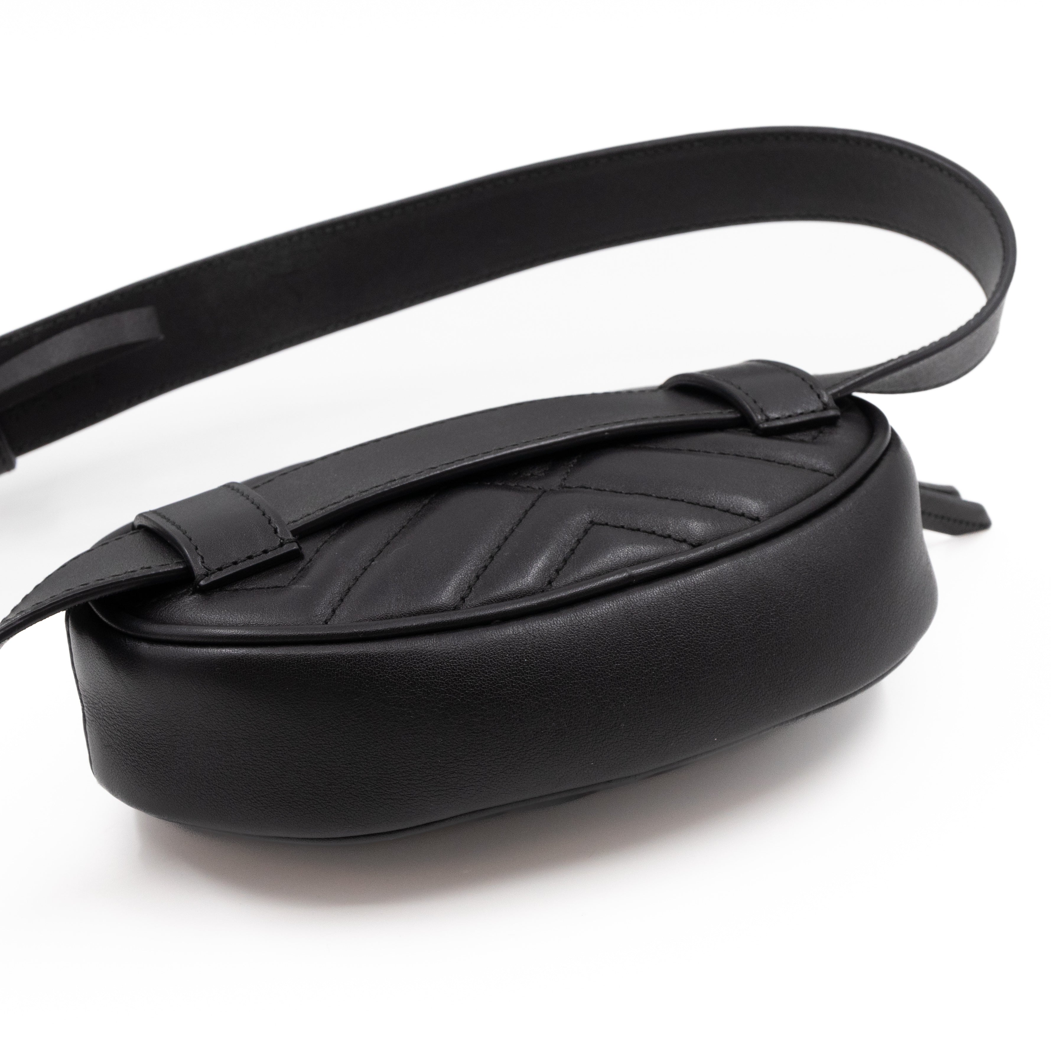 GG Marmont Matelasse Belt Bag Black Leather