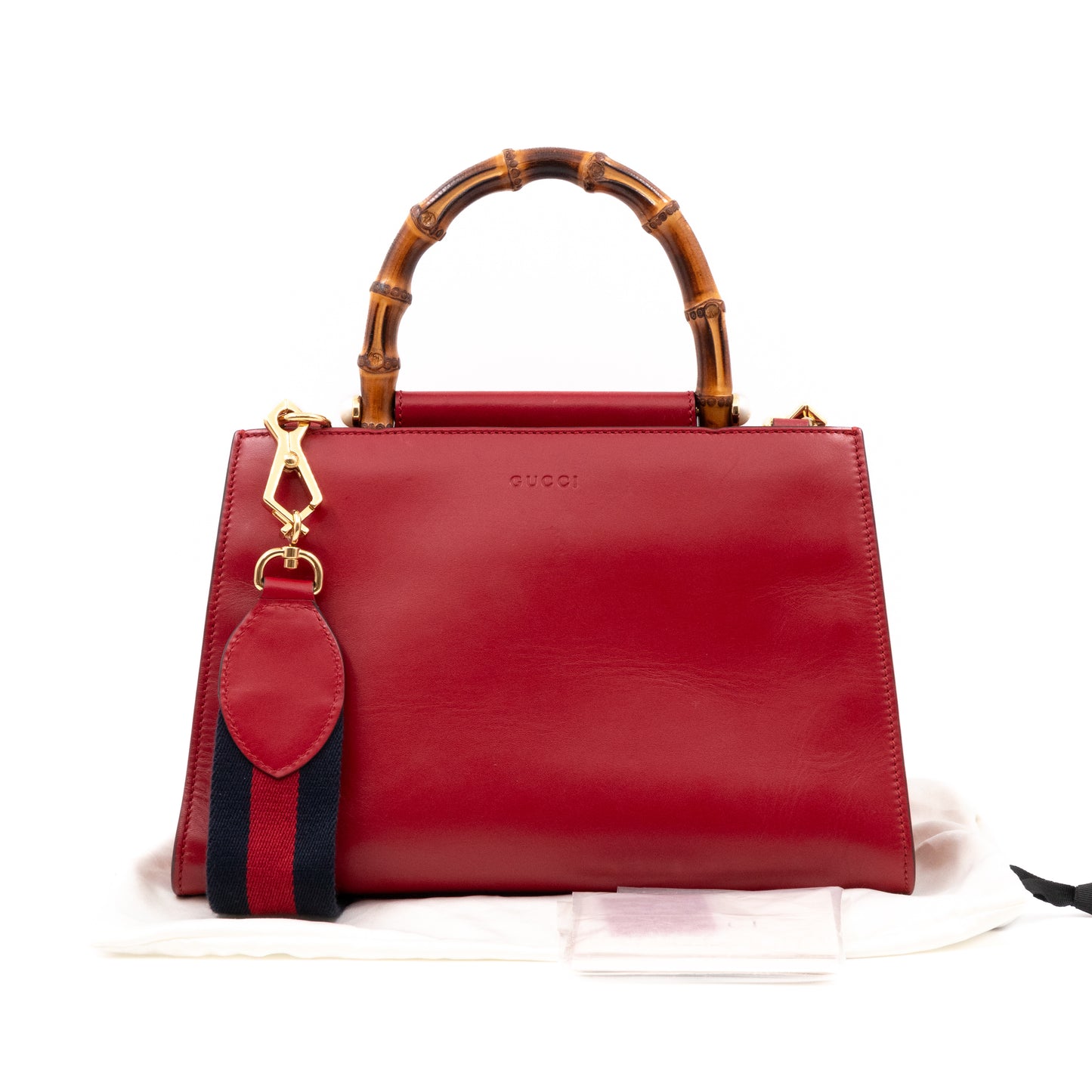 Nymphaea Small Top Handle Red Leather