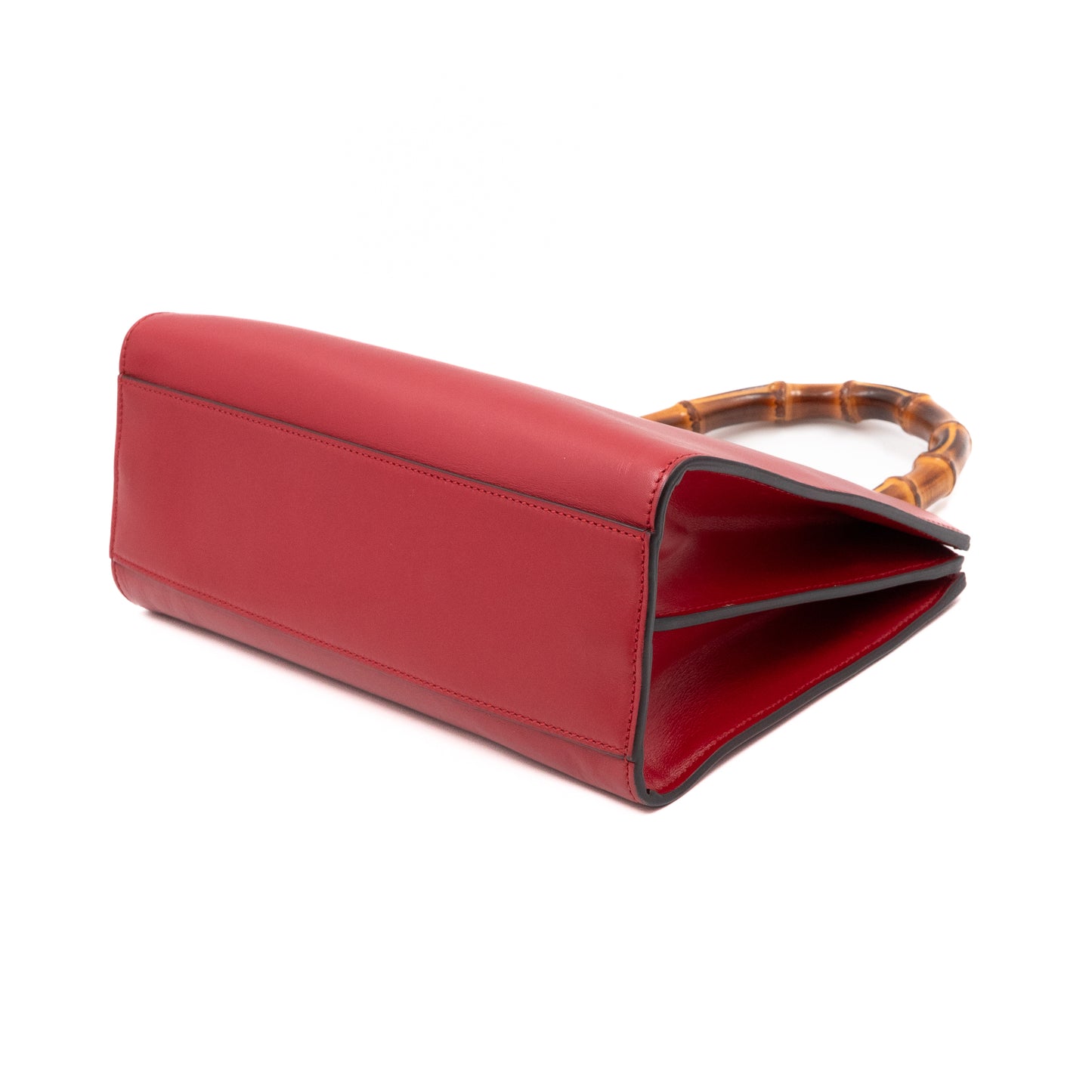 Nymphaea Small Top Handle Red Leather