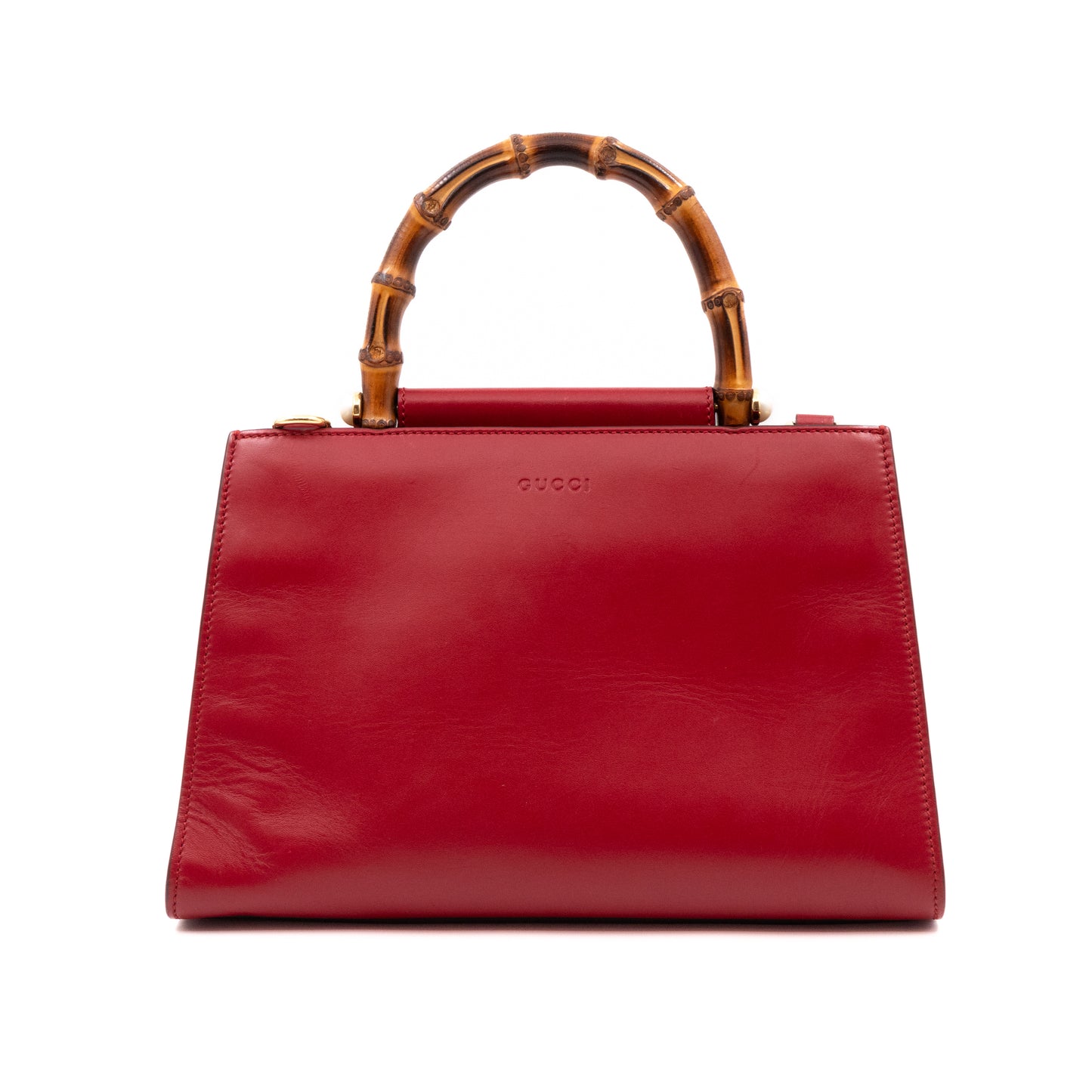 Nymphaea Small Top Handle Red Leather