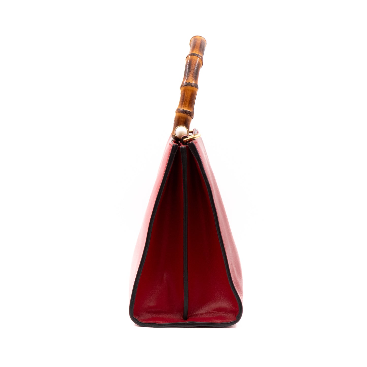 Nymphaea Small Top Handle Red Leather