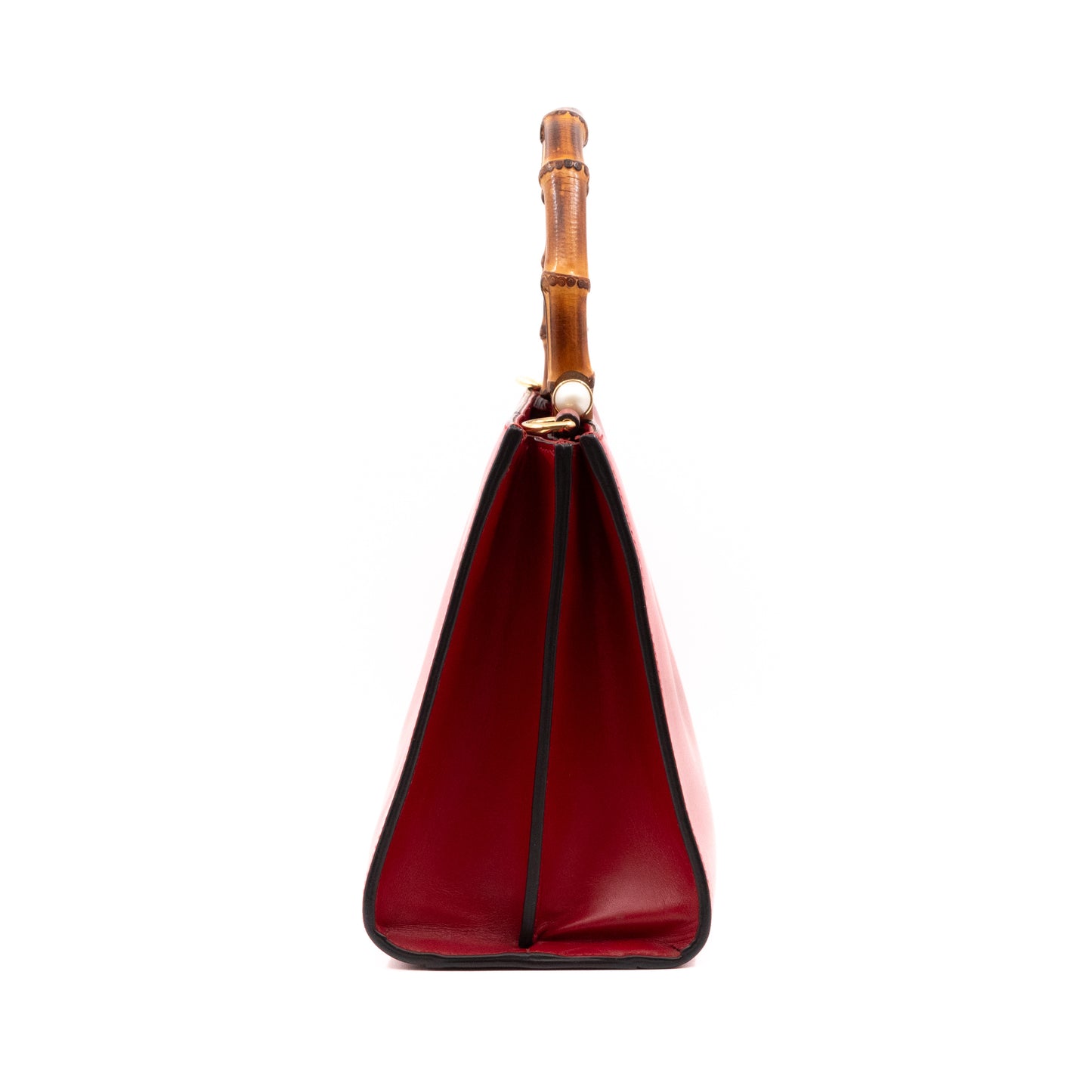 Nymphaea Small Top Handle Red Leather