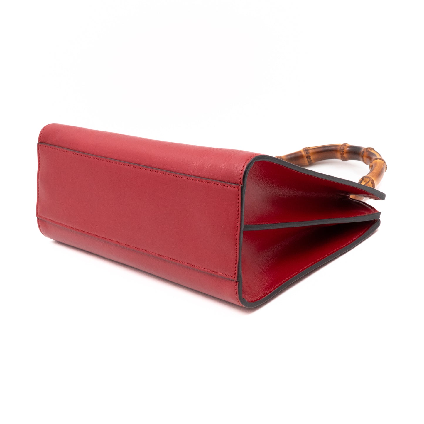 Nymphaea Small Top Handle Red Leather