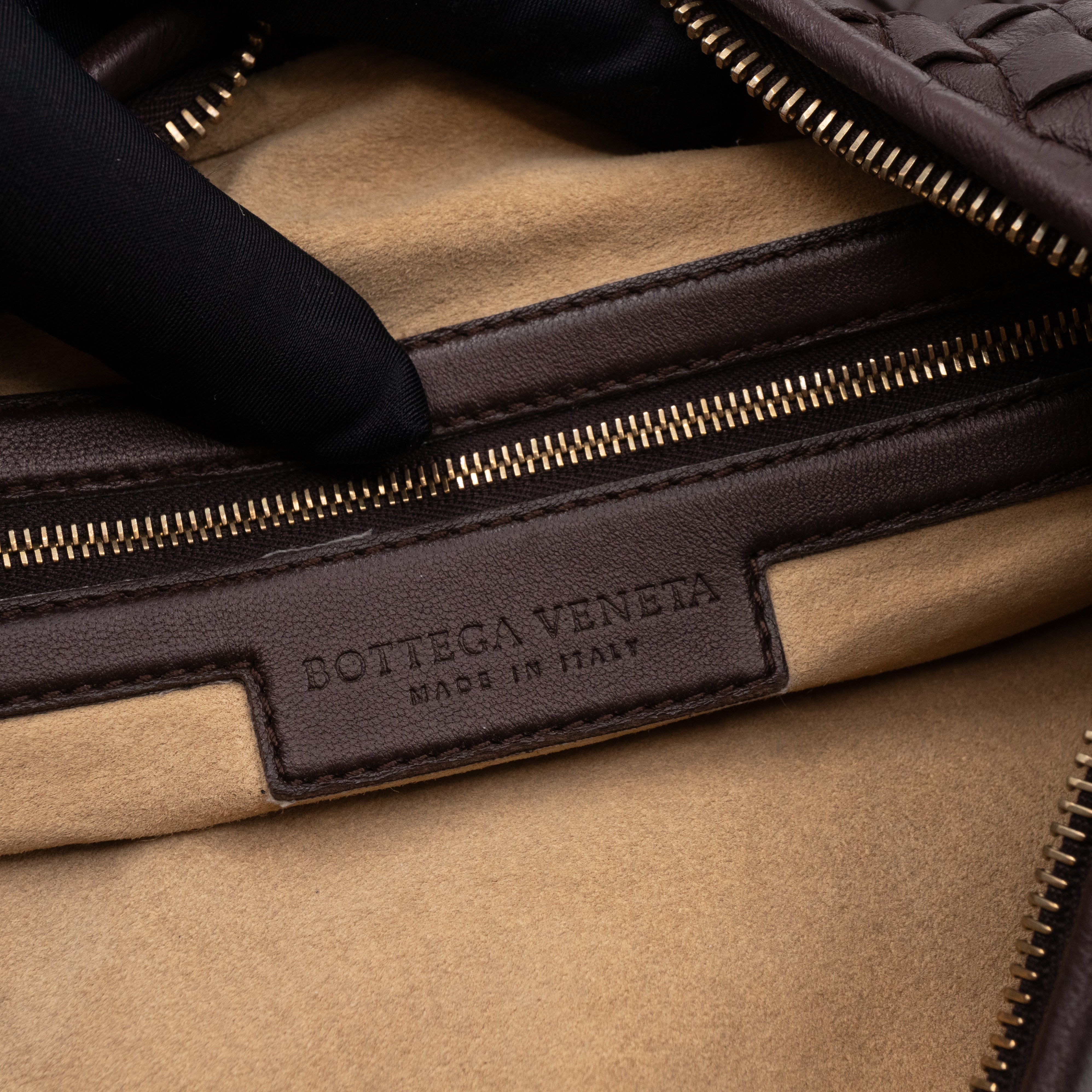 Veneta Hobo Bag Small Intrecciato Brown Leather