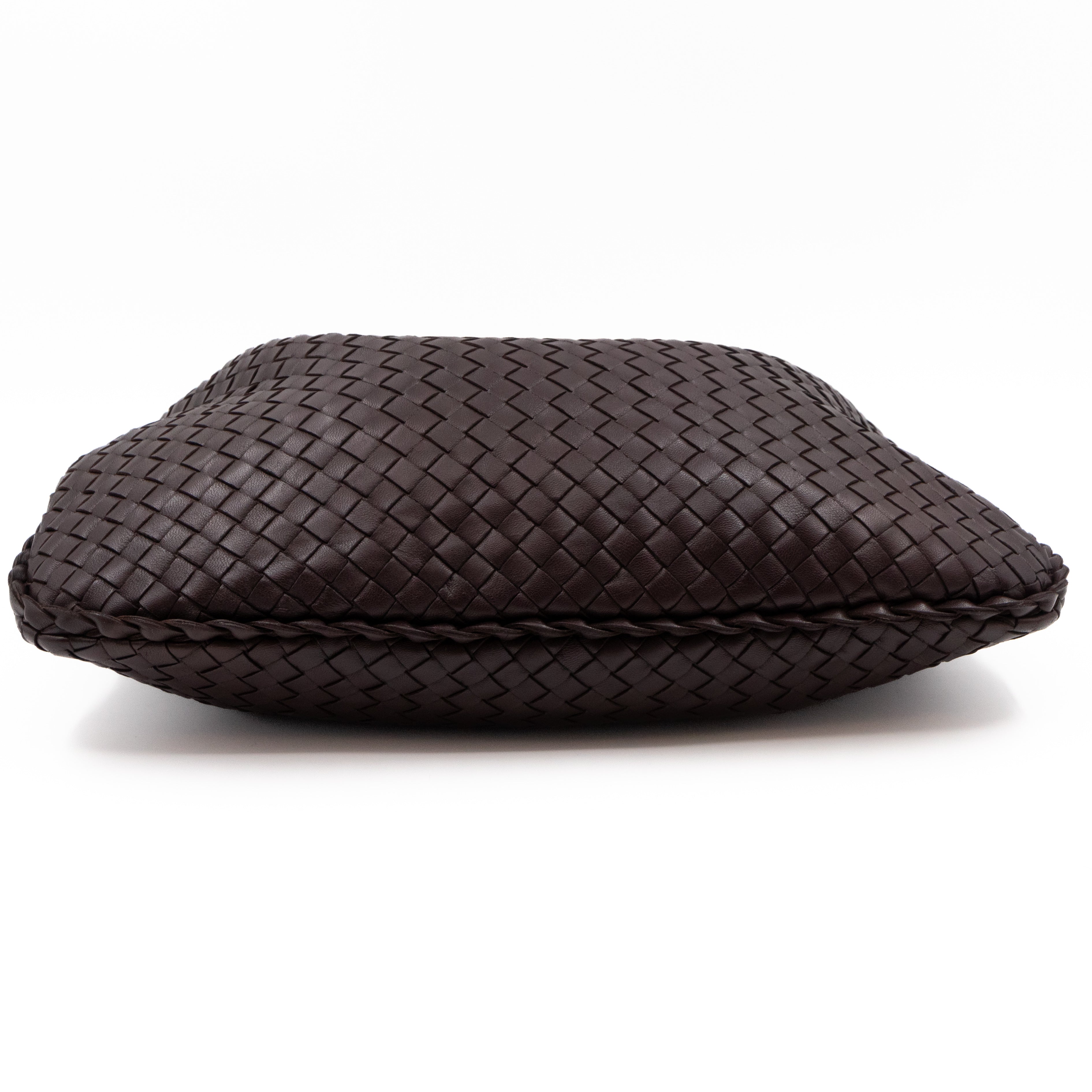 Veneta Hobo Bag Small Intrecciato Brown Leather