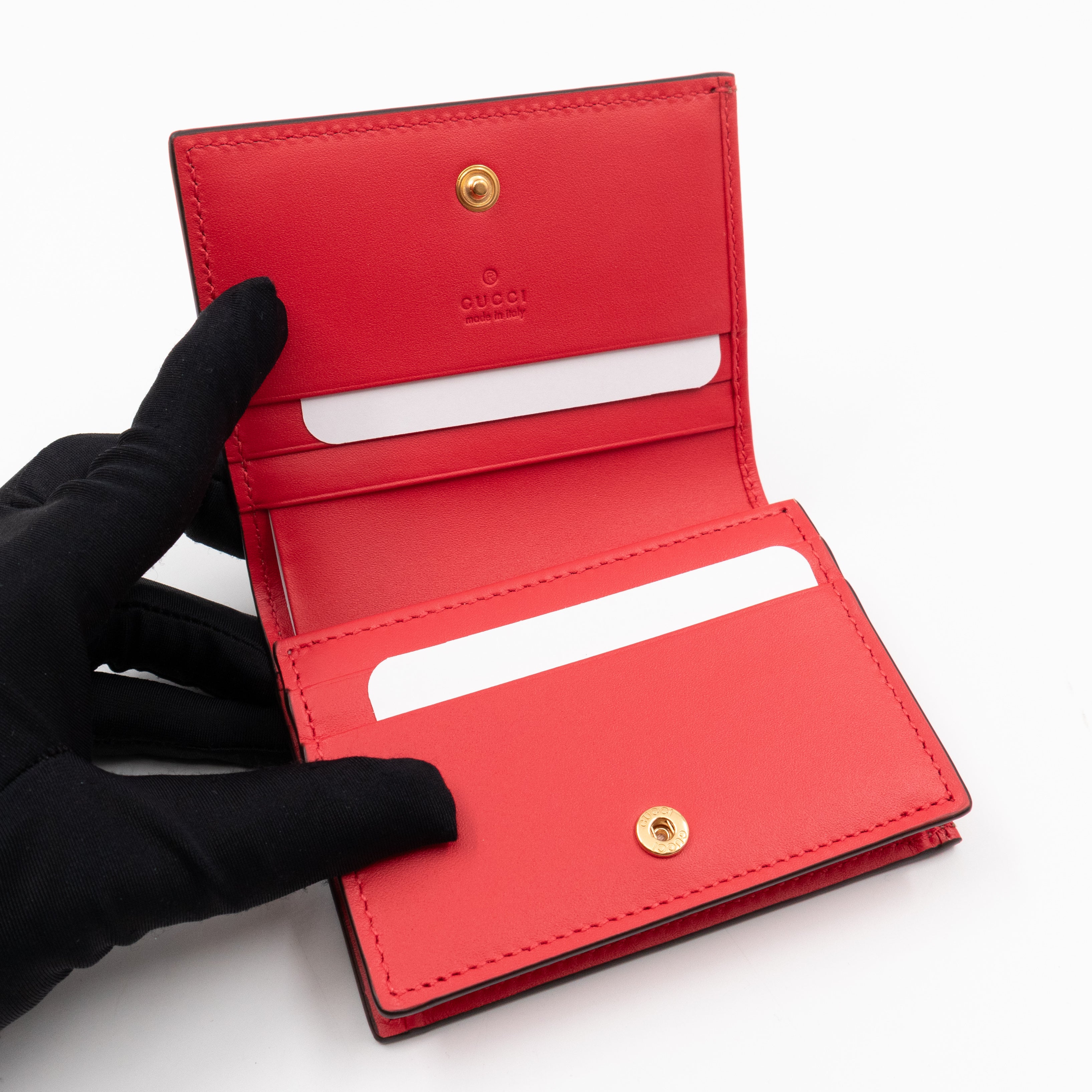 LOVE Card Case Flap Wallet GG Supreme Canvas Red