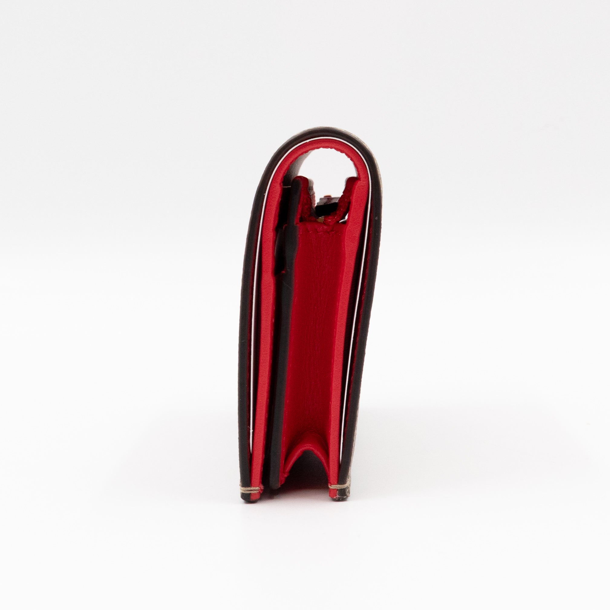 LOVE Card Case Flap Wallet GG Supreme Canvas Red