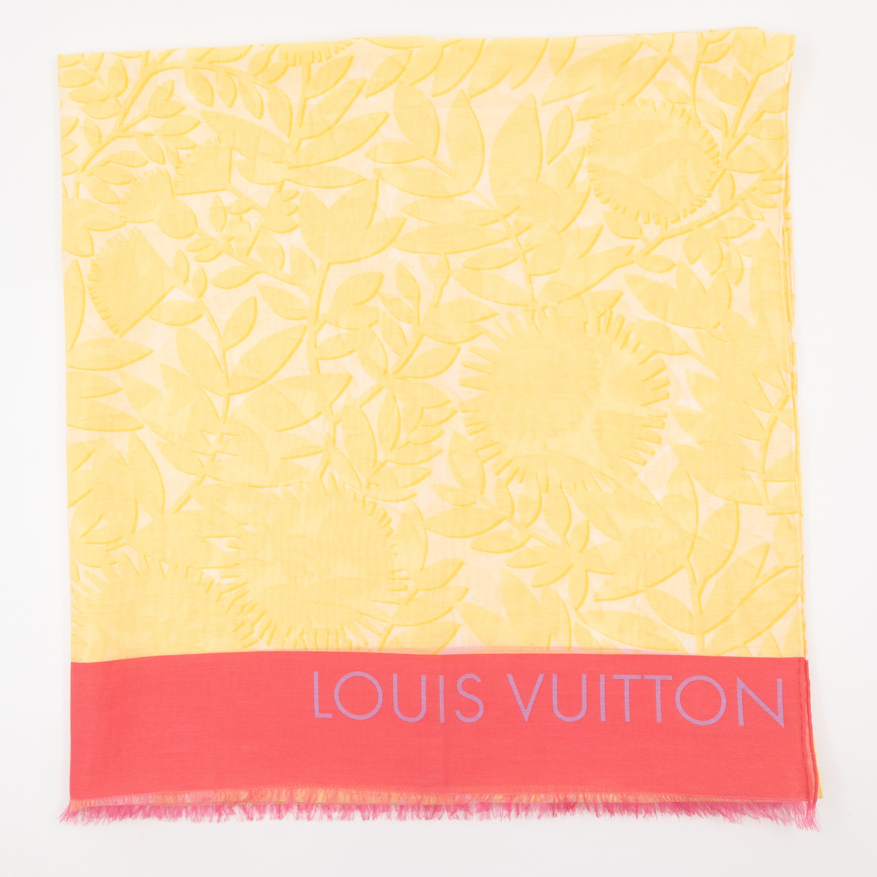 Tropical Flower Pareo Scarf Yellow & Pink