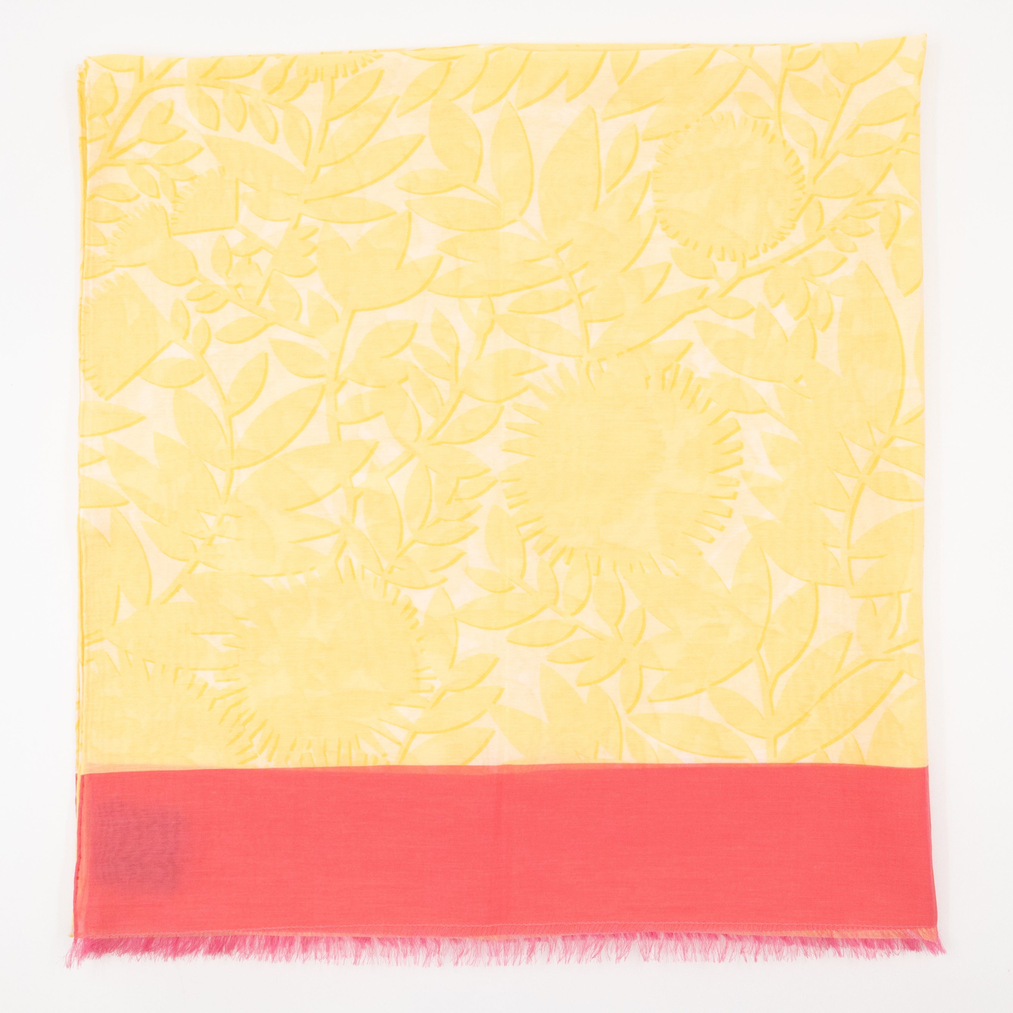 Tropical Flower Pareo Scarf Yellow & Pink