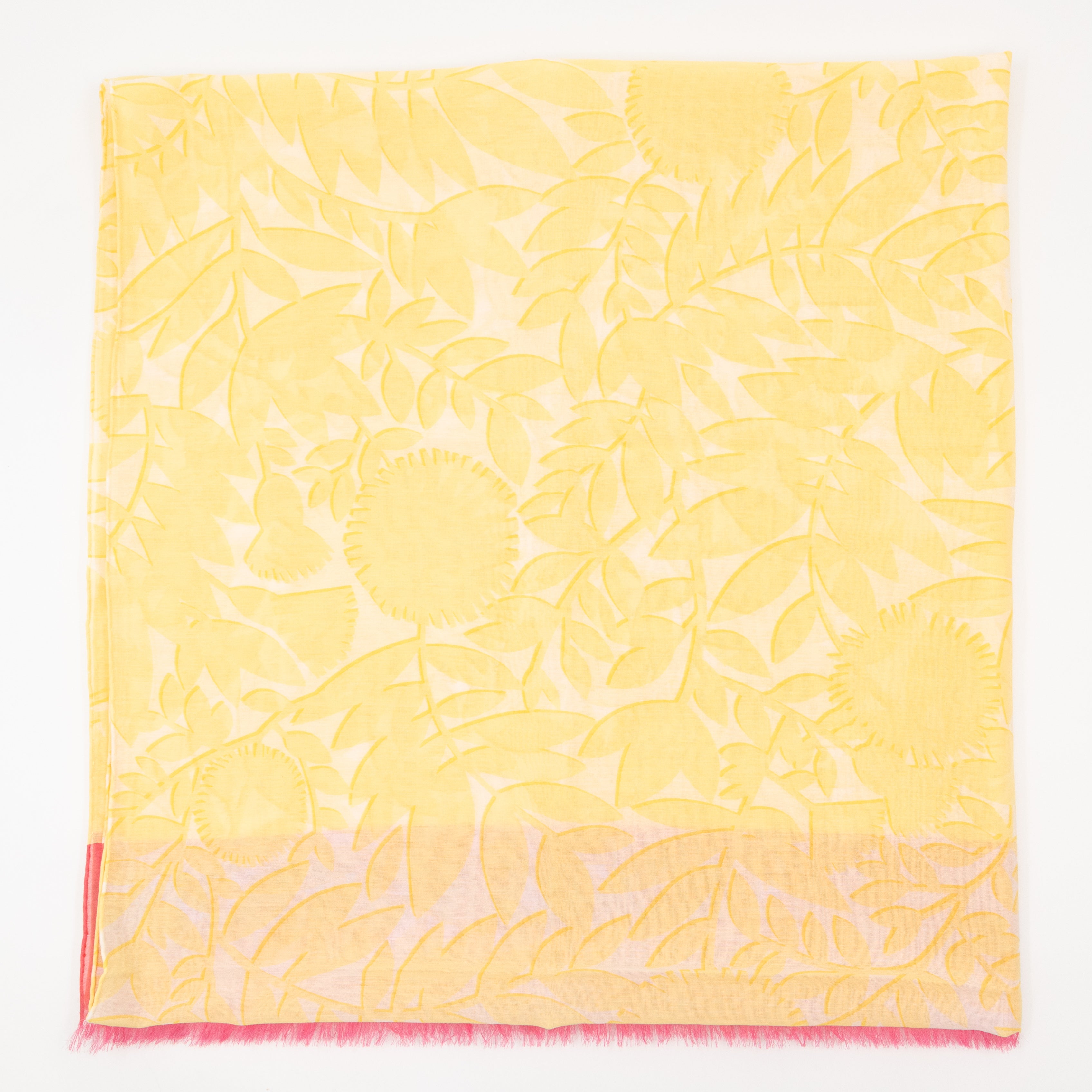 Tropical Flower Pareo Scarf Yellow & Pink