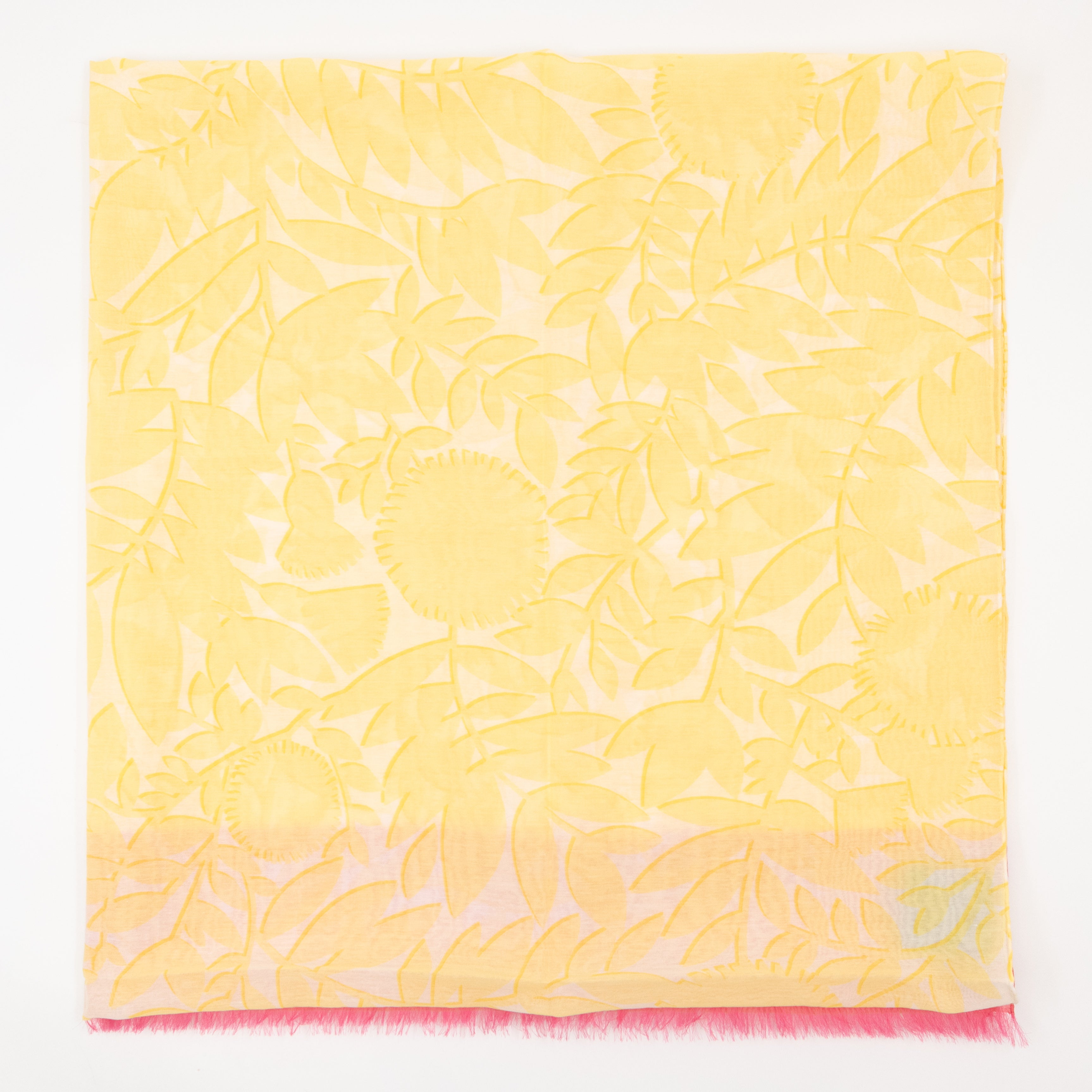 Tropical Flower Pareo Scarf Yellow & Pink