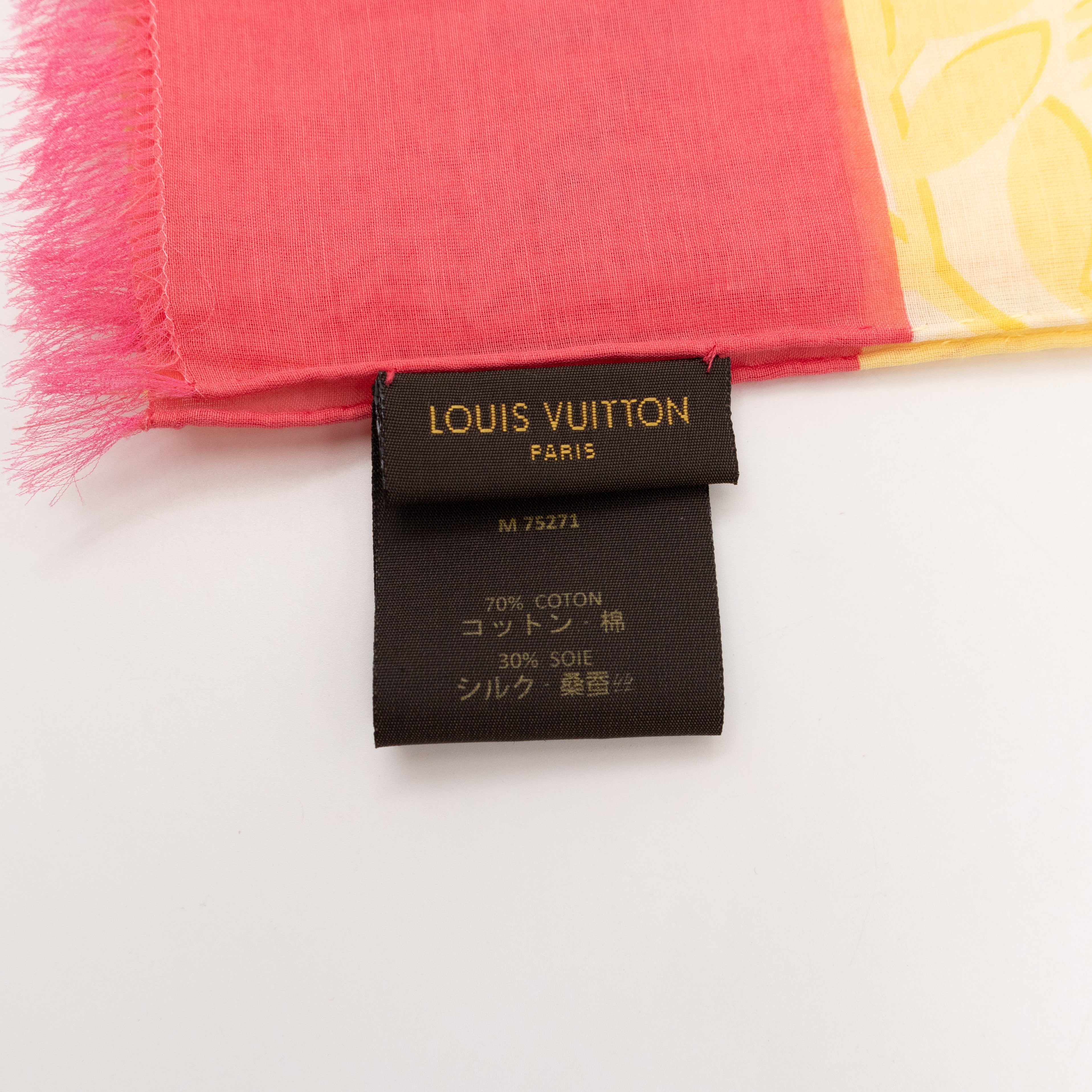 Tropical Flower Pareo Scarf Yellow & Pink