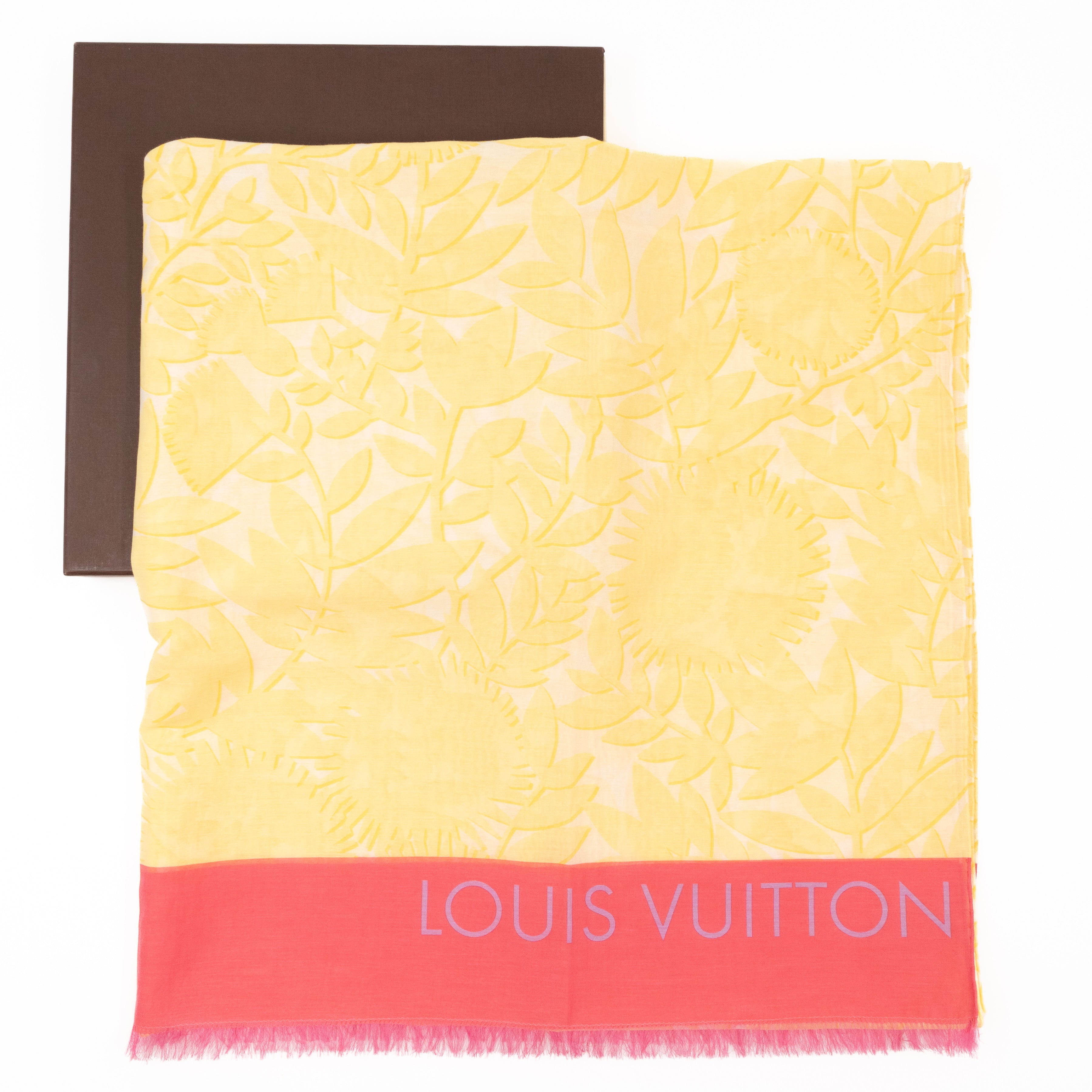 Tropical Flower Pareo Scarf Yellow & Pink