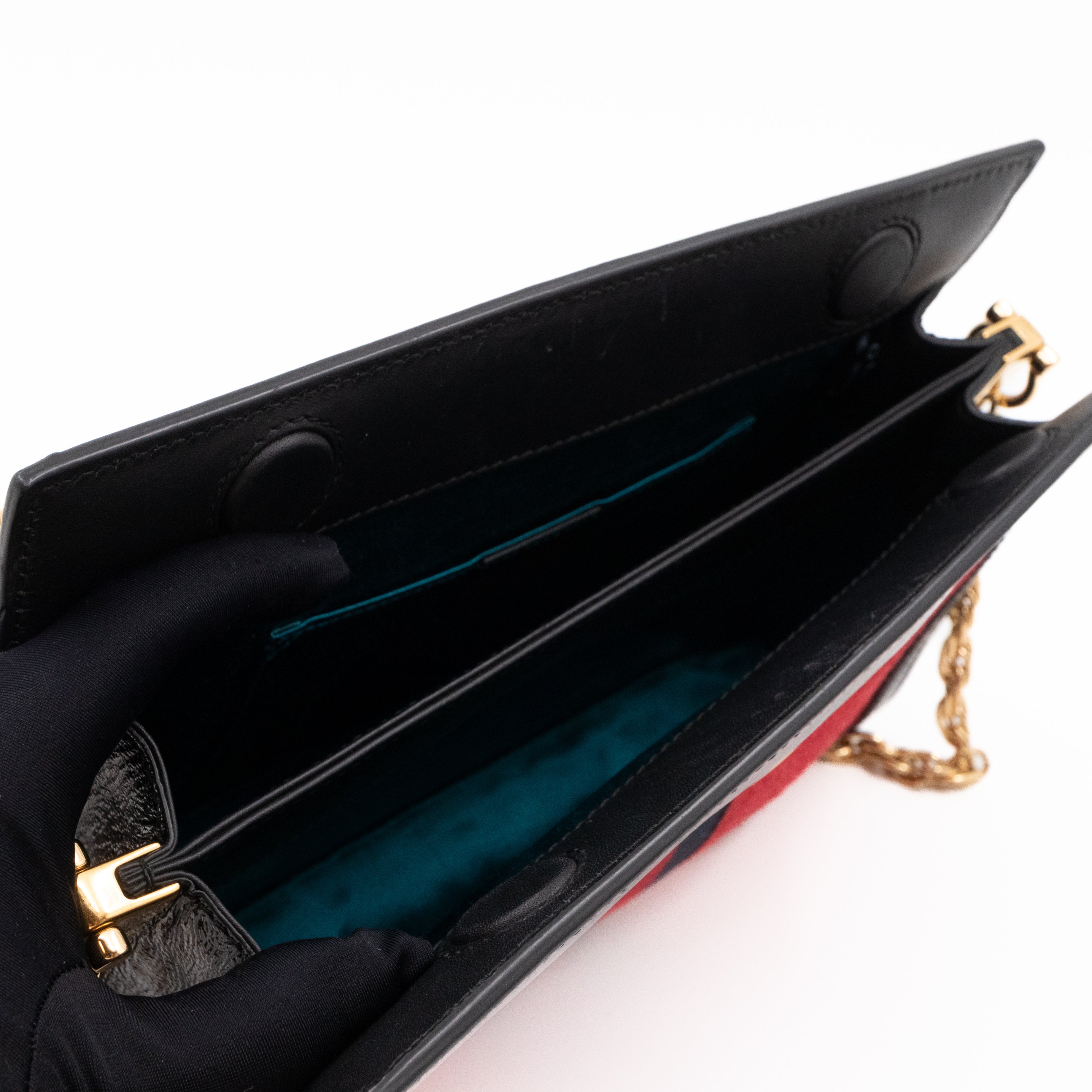 Ophidia GG Small Shoulder Bag Red Suede