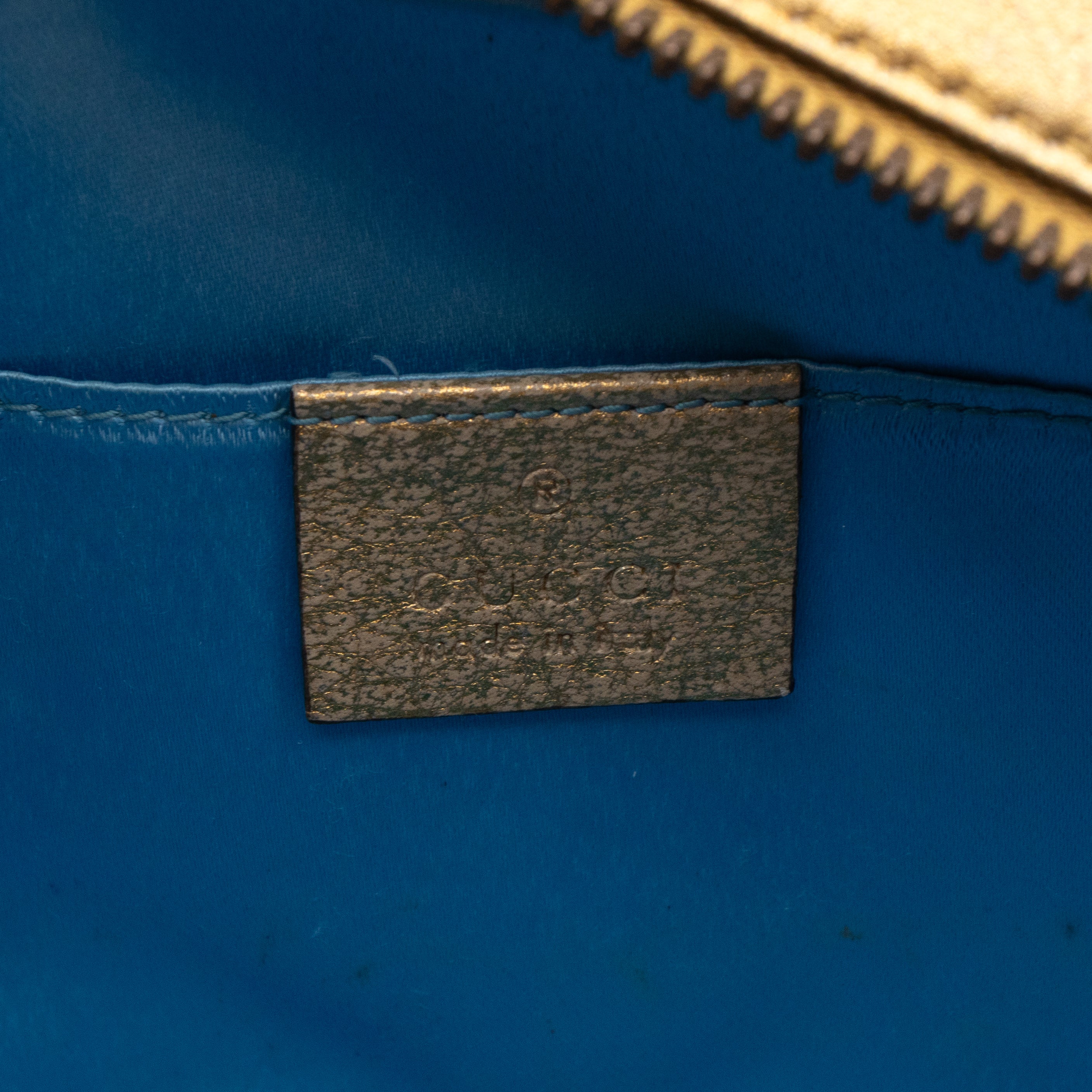 GG Marmont Matelassé Small Metallic Gold Leather