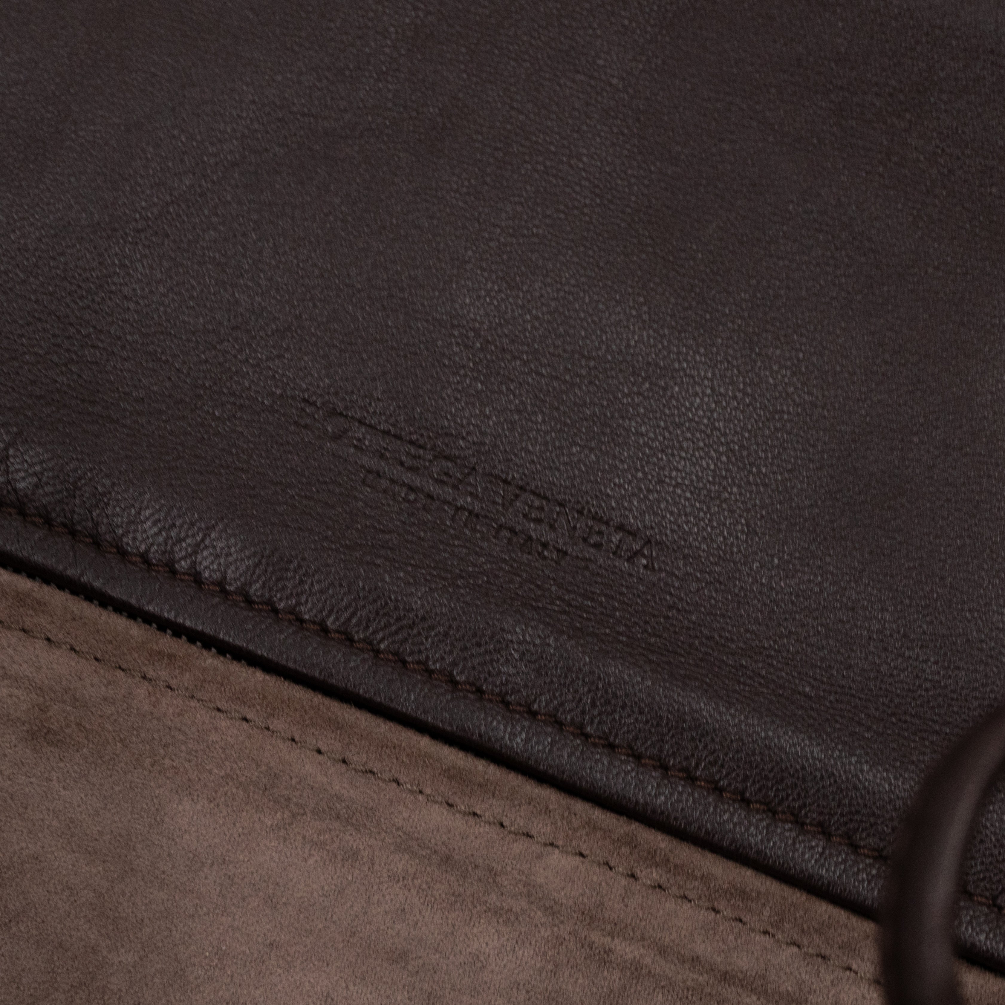 Large Drawstring Flap Crossbody Bag Intrecciato Dark Brown Leather