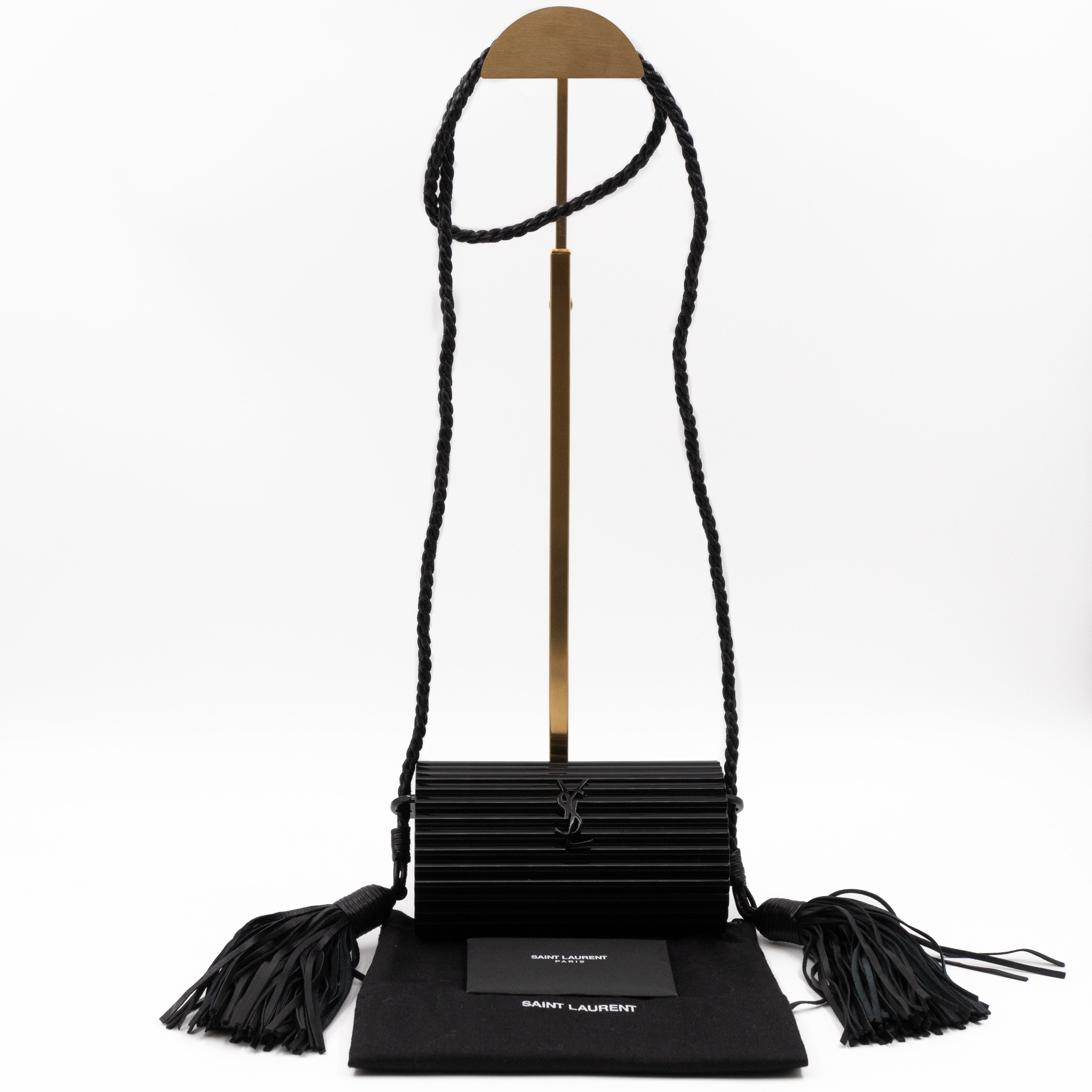 Opium Plexiglass Tassel Minaudiere Black