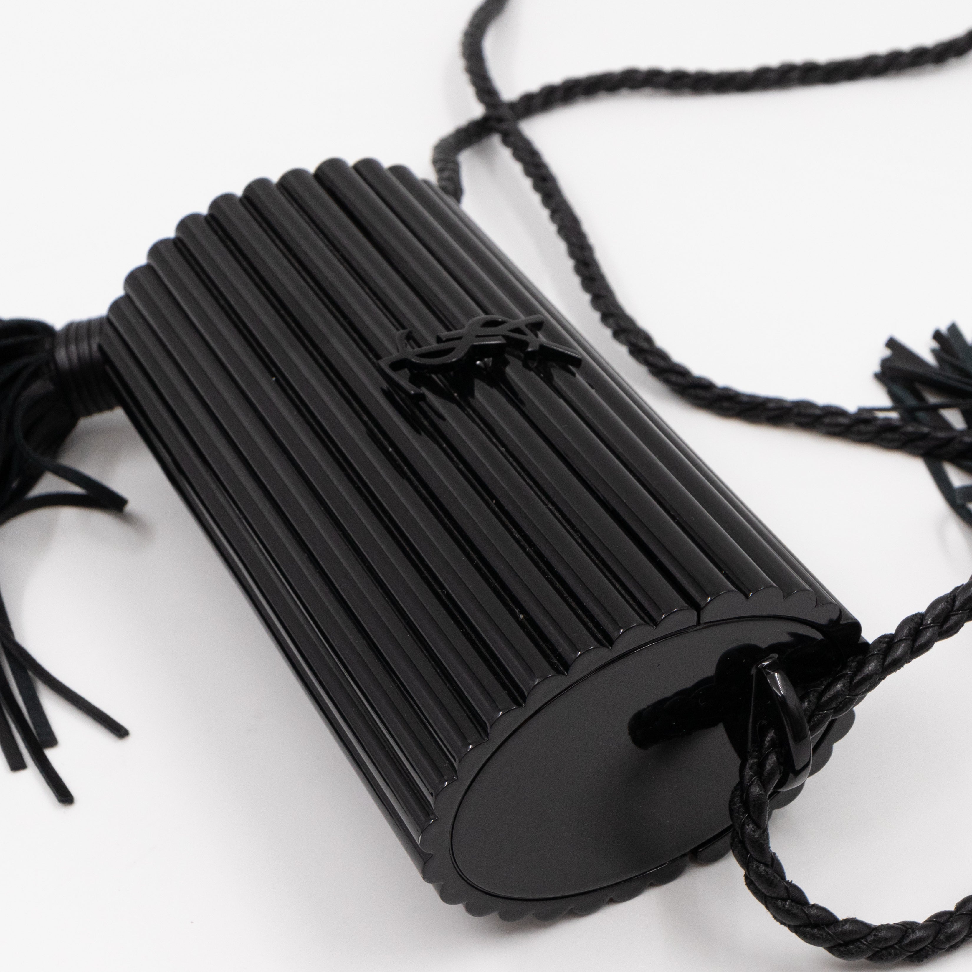 Opium Plexiglass Tassel Minaudiere Black
