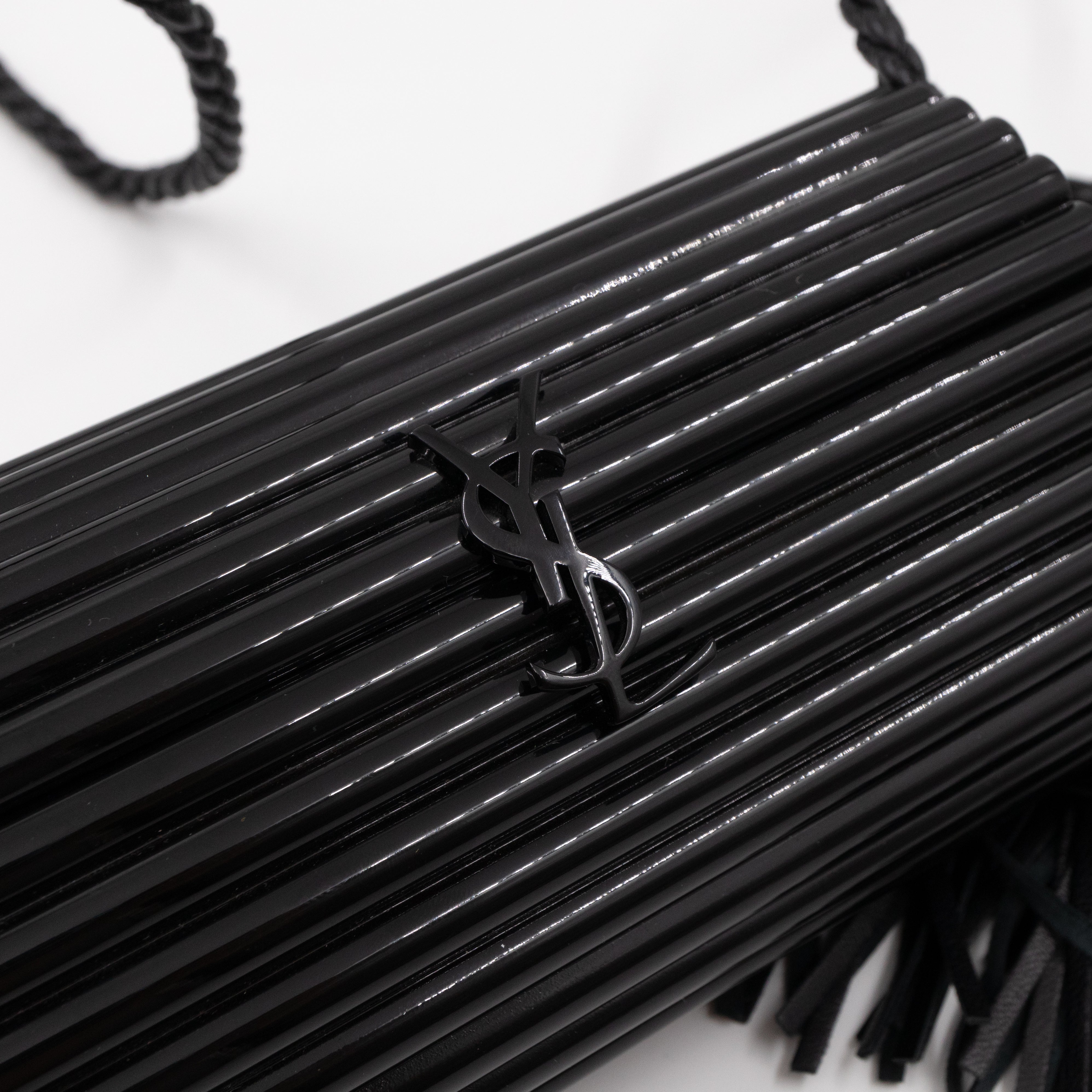 Opium Plexiglass Tassel Minaudiere Black