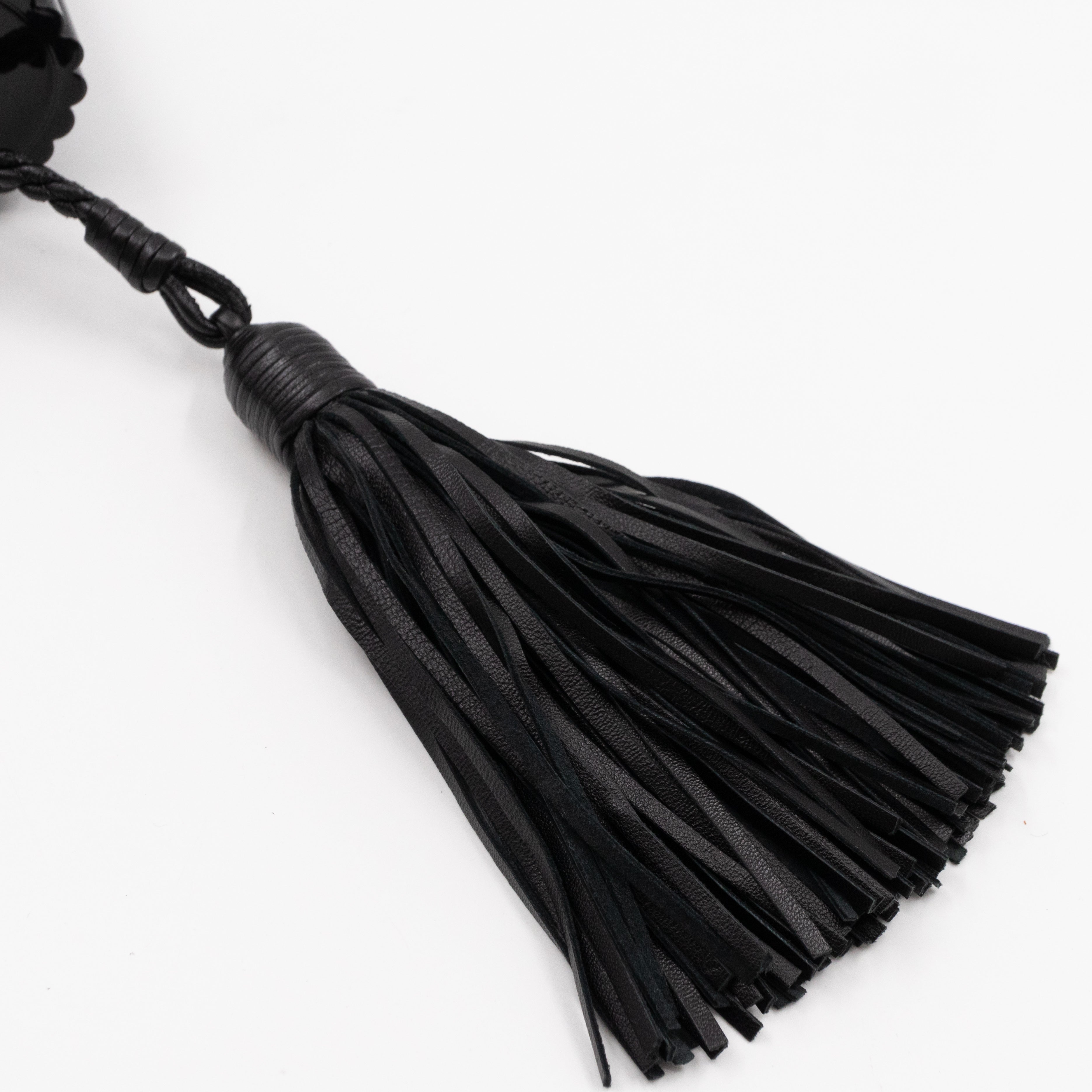 Opium Plexiglass Tassel Minaudiere Black