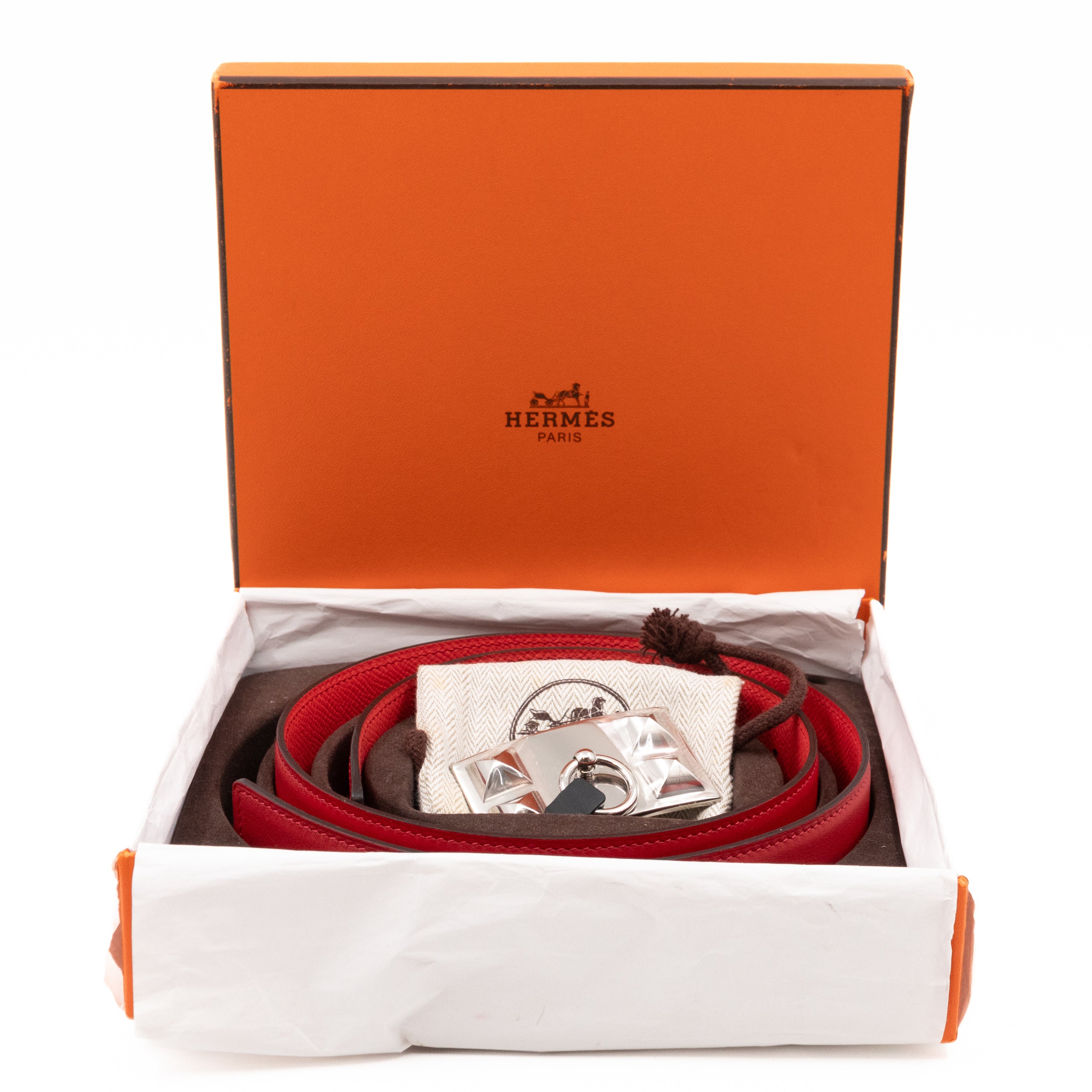 Collier de Chien Buckle & Reversible Leather Belt 75 cm