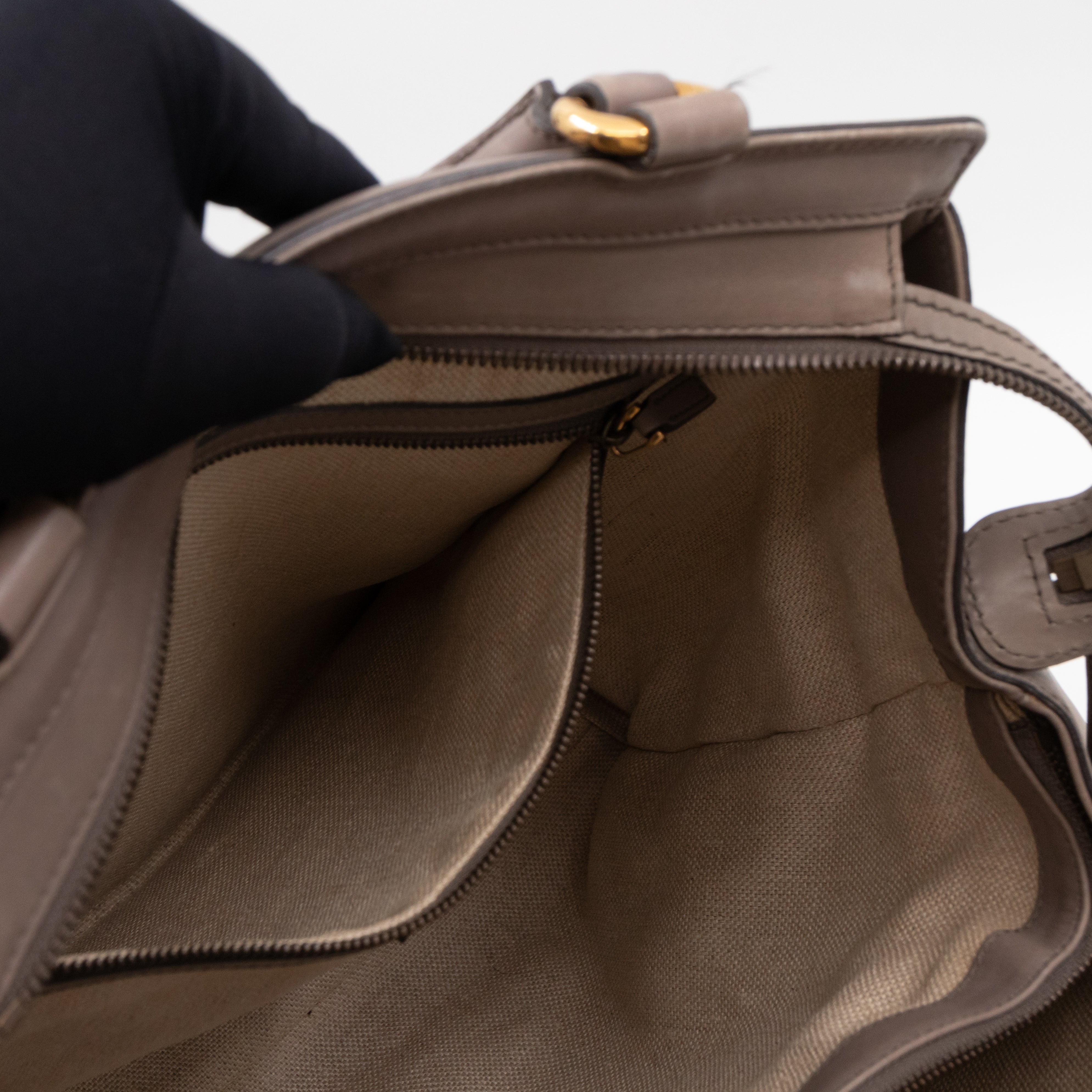 Duilio Brogue Handbag Grey Aged Leather