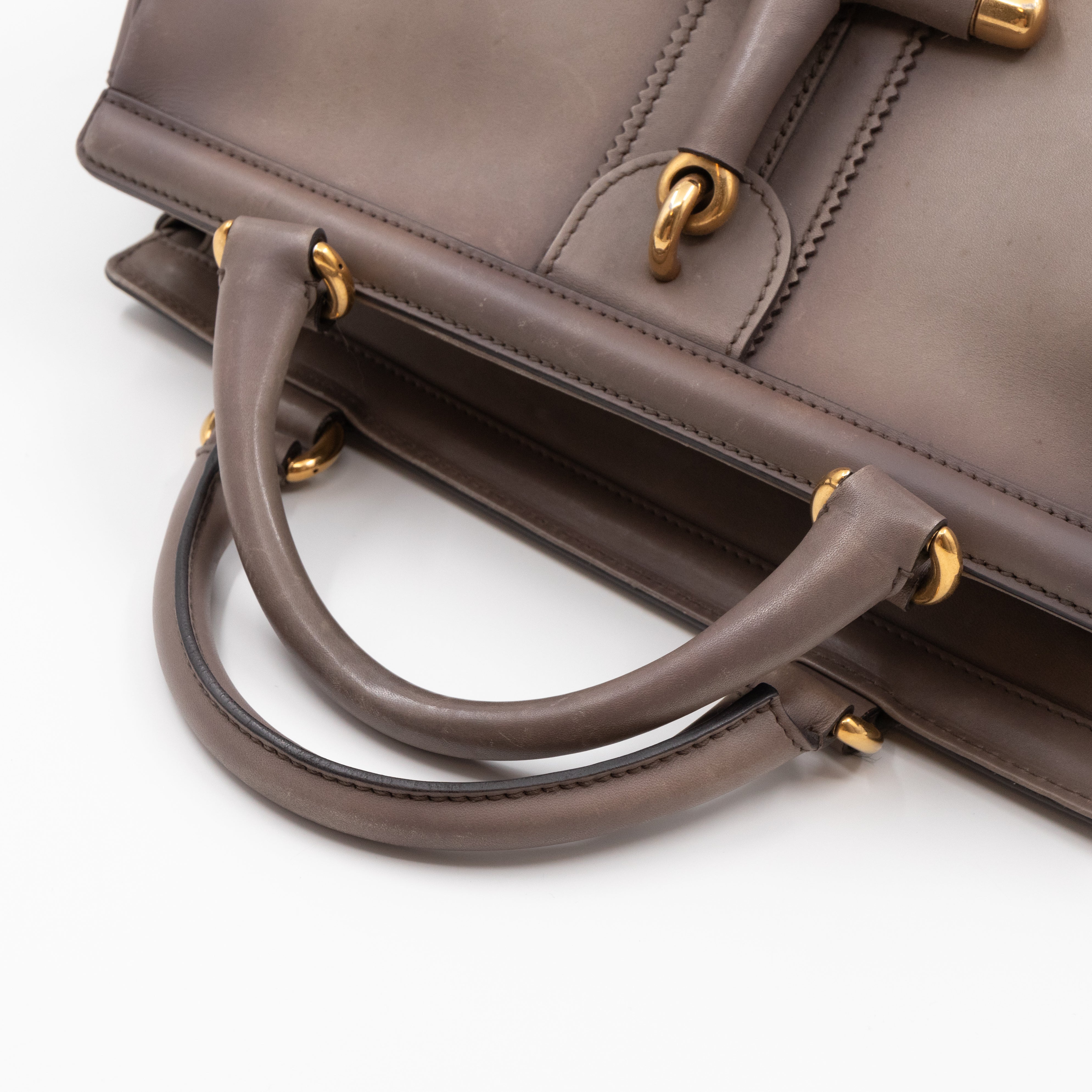 Duilio Brogue Handbag Grey Aged Leather