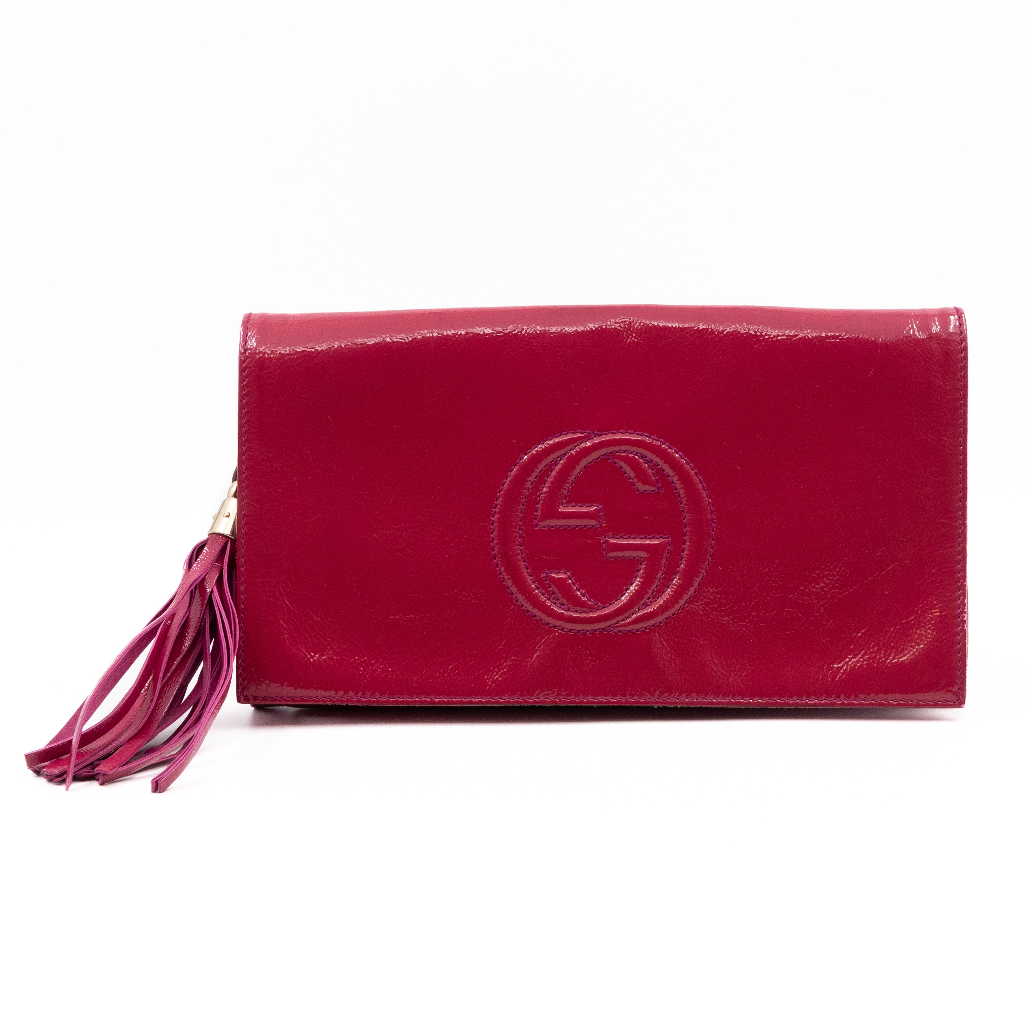 Soho Clutch Tassel Patent Leather Fuchsia