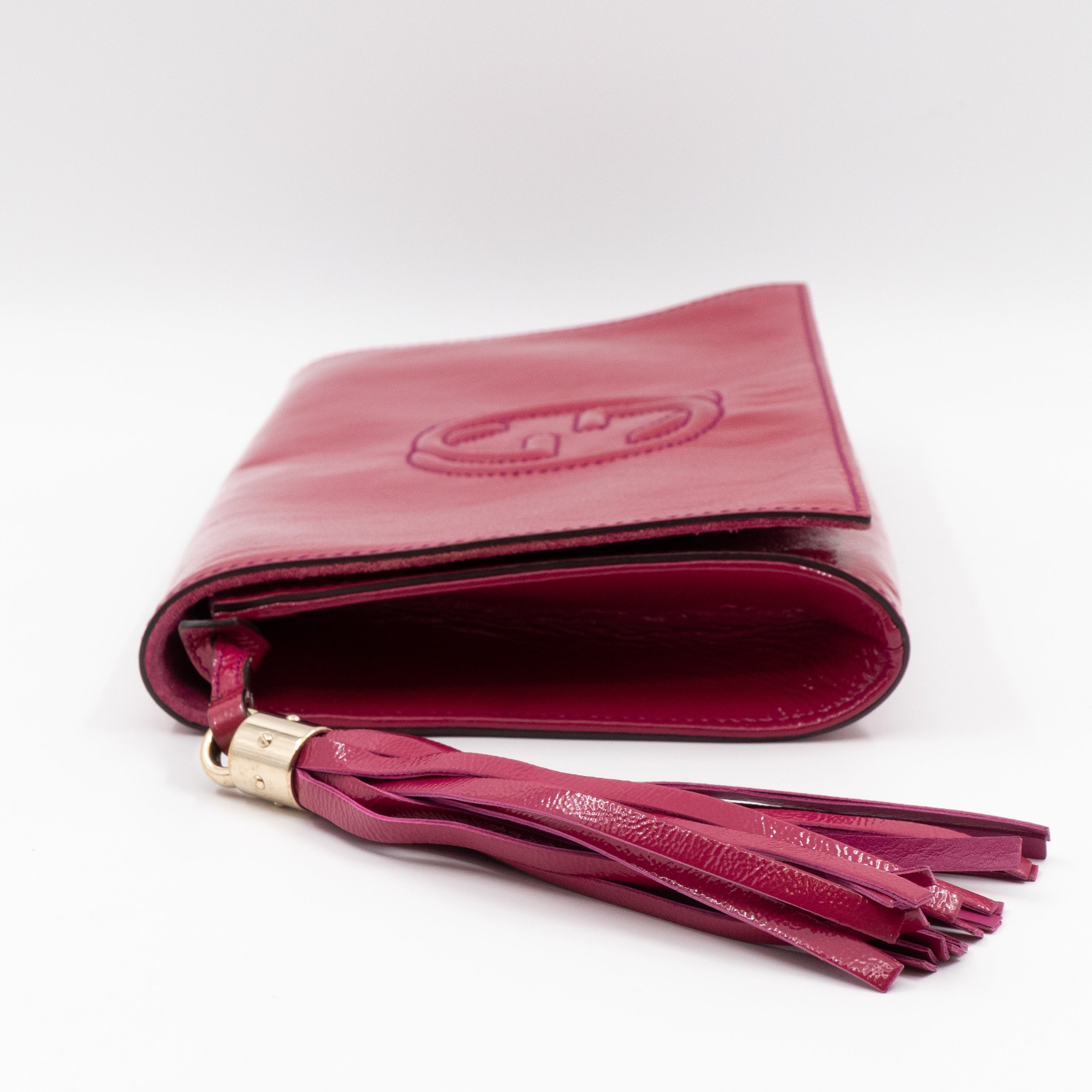 Soho Clutch Tassel Patent Leather Fuchsia