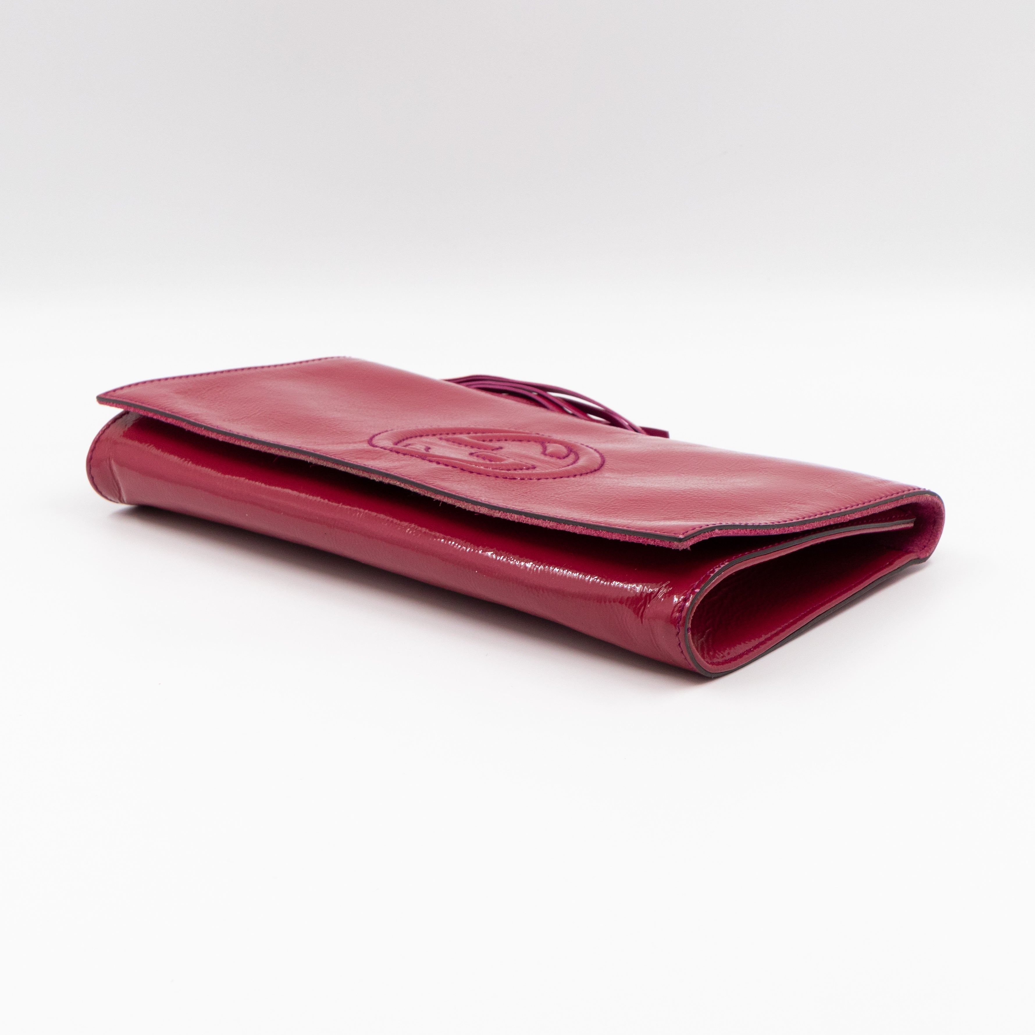 Soho Clutch Tassel Patent Leather Fuchsia