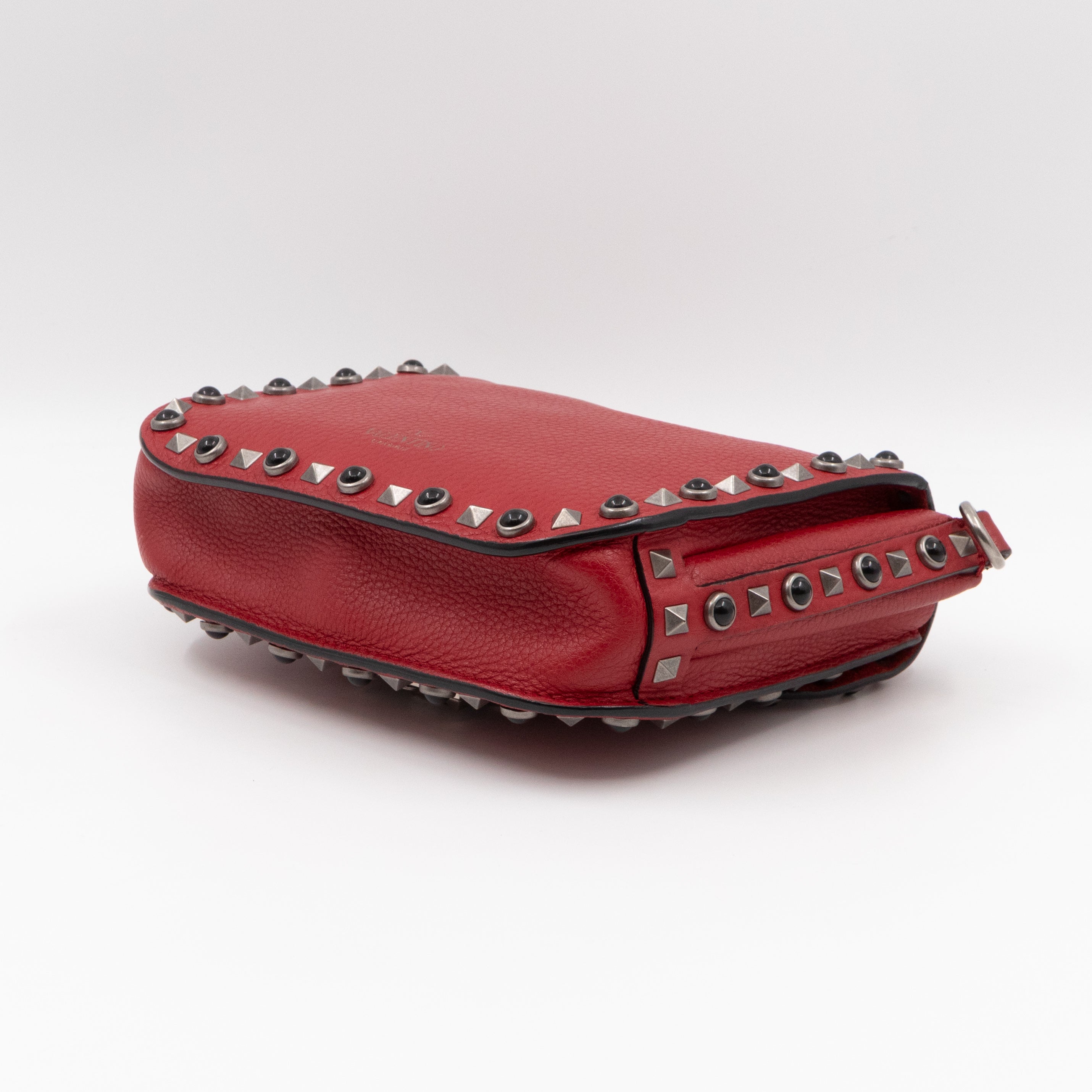 Rockstud Flap Bag Guitar Strap Red Leather